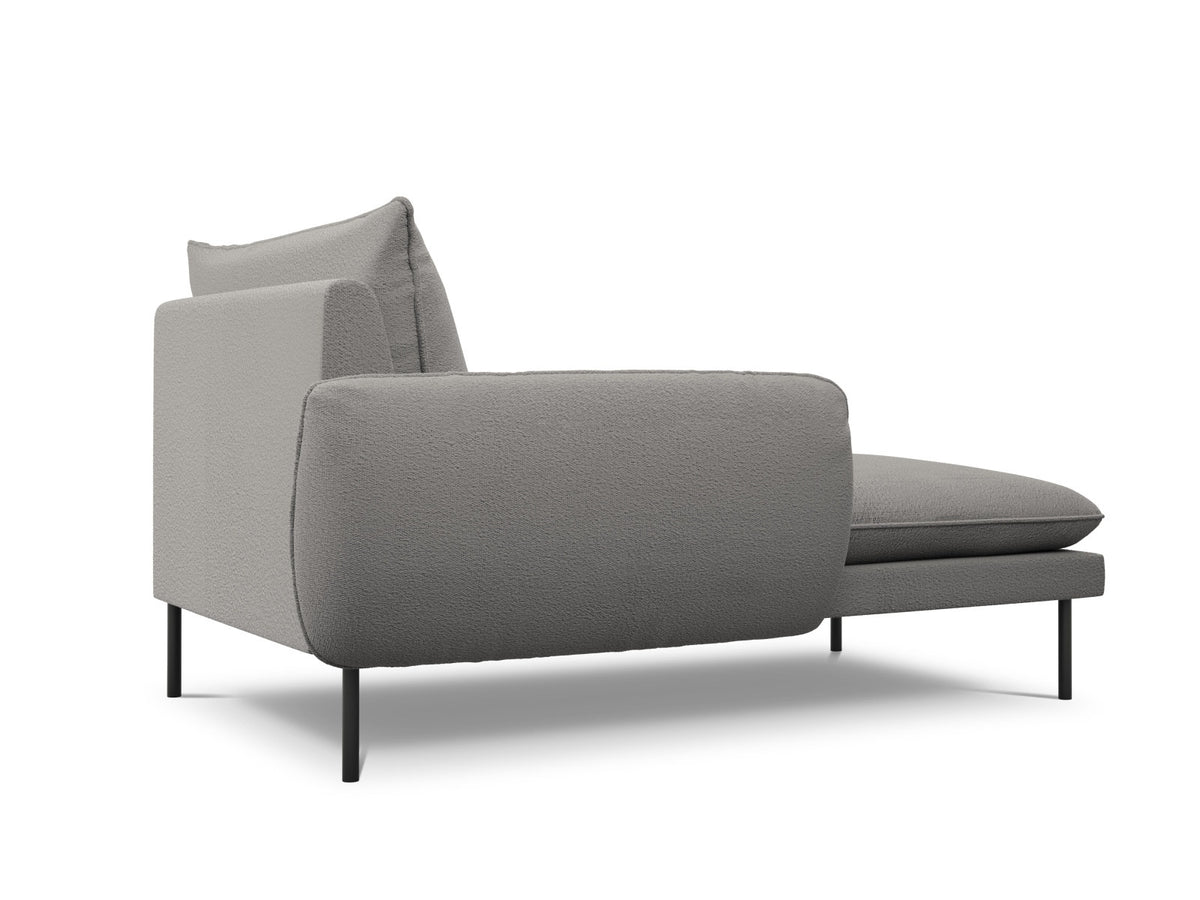 Vienna Boucle Sofa Chaise Lounge links 1 Sitz 110cm in Grey/Schwarz-Ascot präsentiert im Onlineshop von KAQTU Design AG. L-Sofa links ist von Cosmopolitan Design