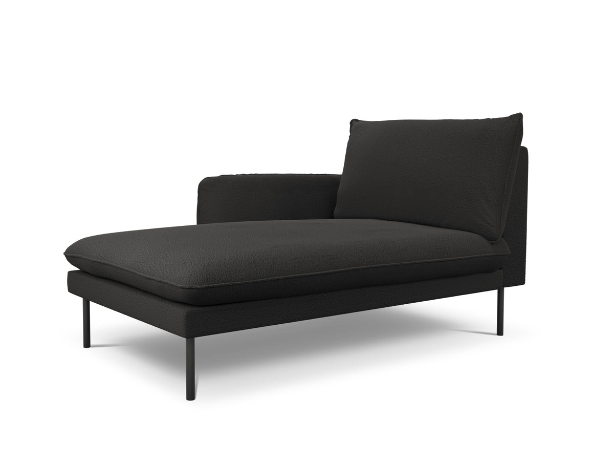 Vienna Boucle Sofa Chaise Lounge links 1 Sitz 110cm in Black/Schwarz-Ascot präsentiert im Onlineshop von KAQTU Design AG. L-Sofa links ist von Cosmopolitan Design