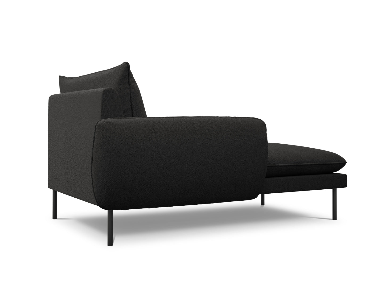 Vienna Boucle Sofa Chaise Lounge links 1 Sitz 110cm in Black/Schwarz-Ascot präsentiert im Onlineshop von KAQTU Design AG. L-Sofa links ist von Cosmopolitan Design