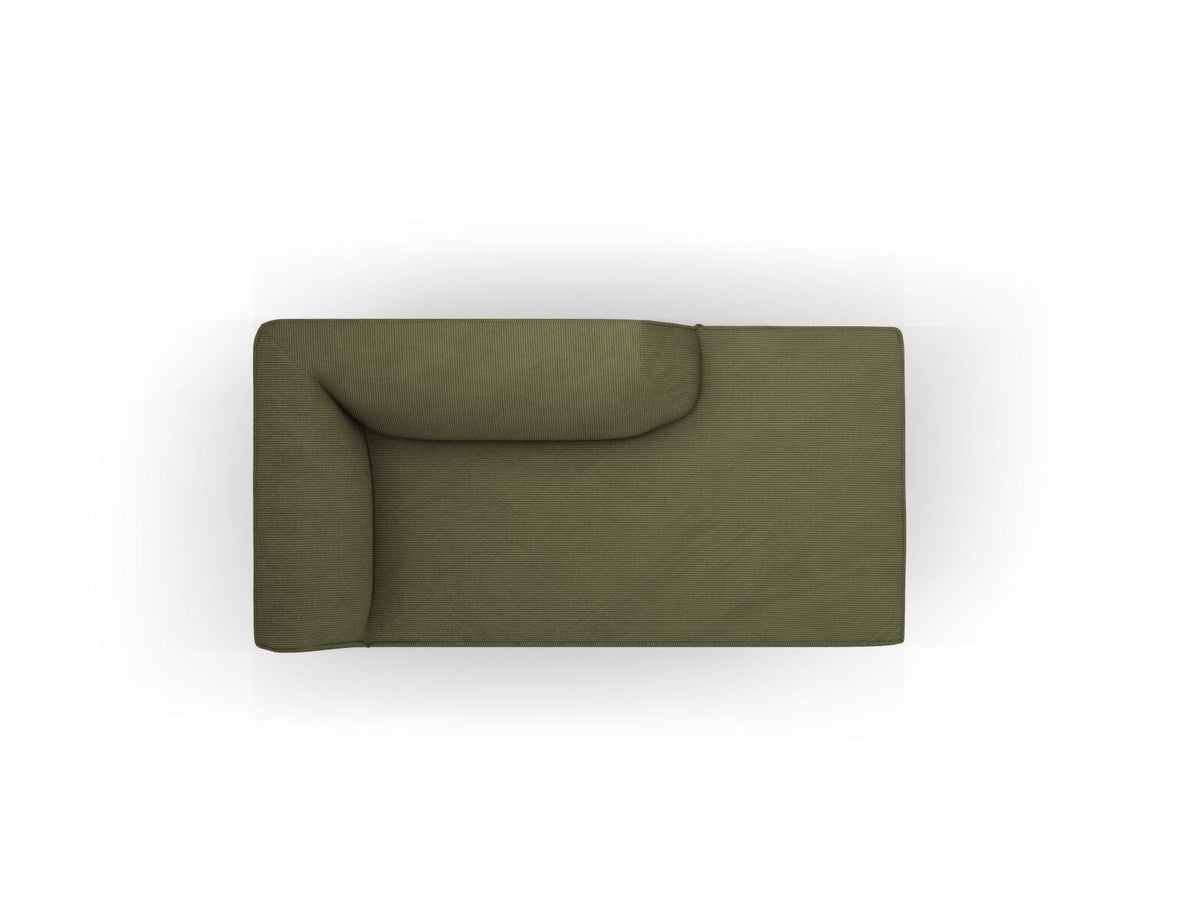 Siena Chaiselongue rechts 1-Sitzer 181cm in Light Beige-Scala mit strukturiertem Cordstoff, Massivholzrahmen und schwarzen Kunststoffbeinen.