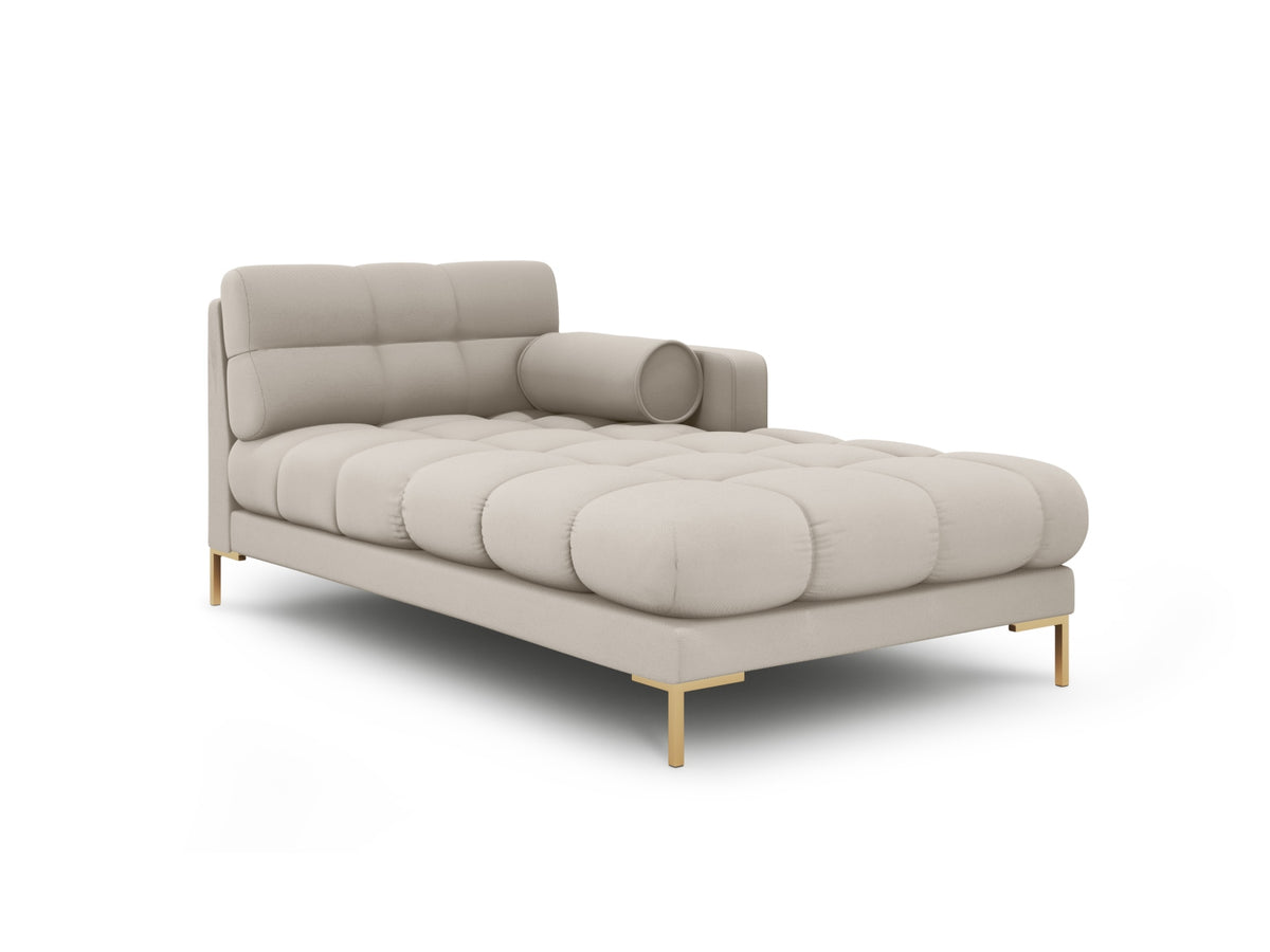 Modulares Sofa 1-Sitzer Chaise Longue rechts Bali mit Stoffbezug und Metallbeinen