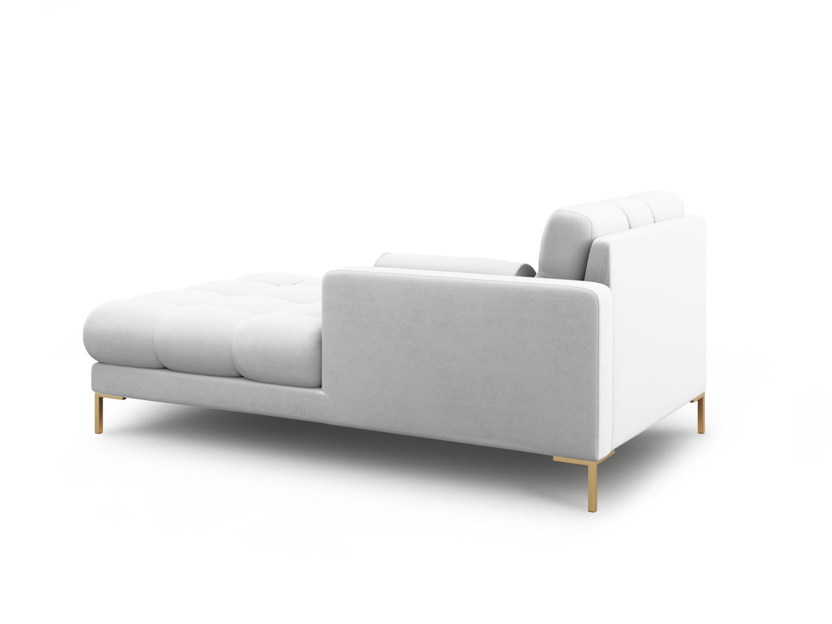 Modulares Sofa 1-Sitzer Chaise Longue rechts Bali mit Stoffbezug und Metallbeinen