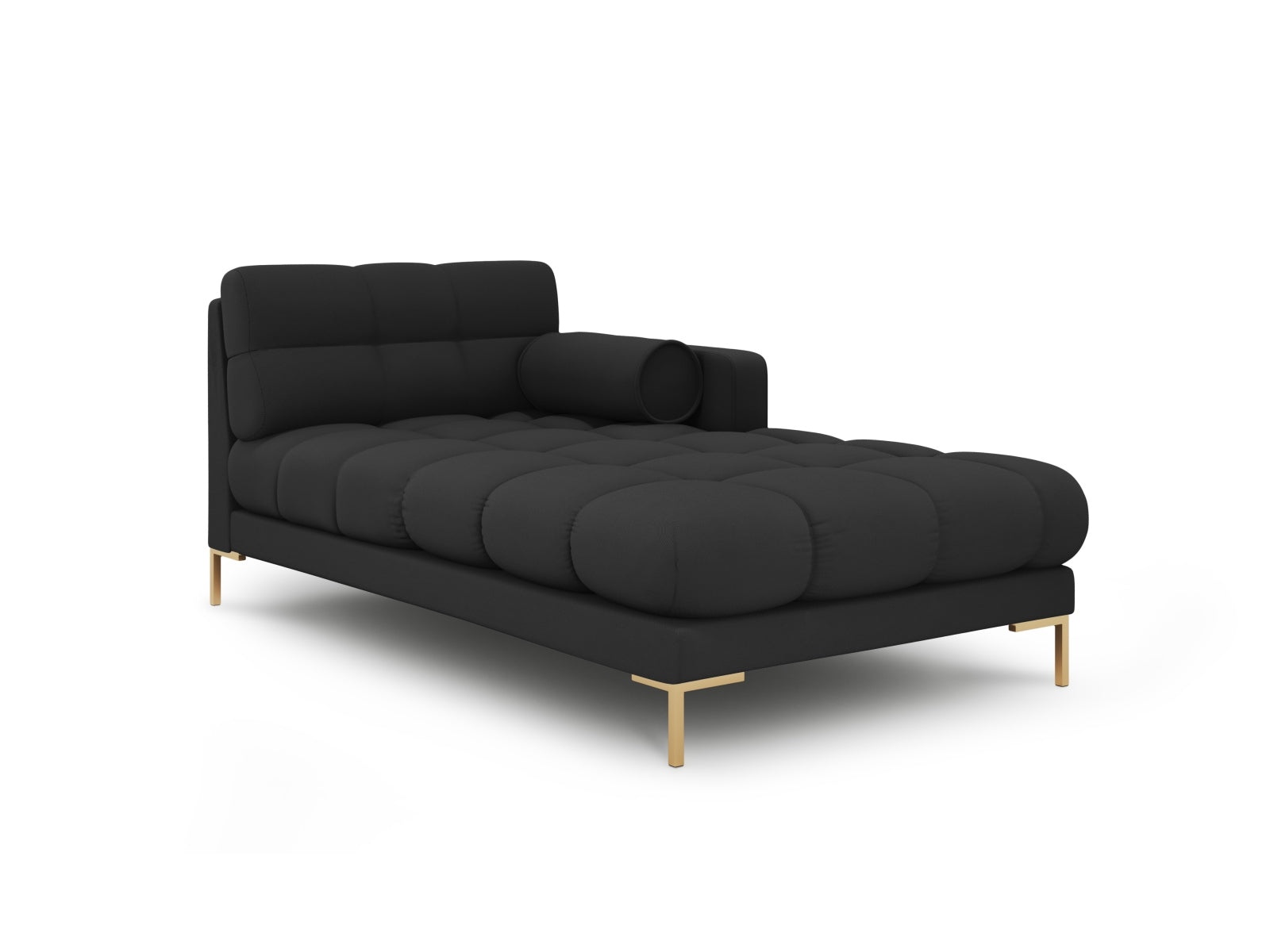 Moderne 1-Sitzer Chaise Longue rechts in edlem Dunkelgrau, perfekt für individuelle Wohnkonzepte im Bali Sofa von Cosmopolitan Design.