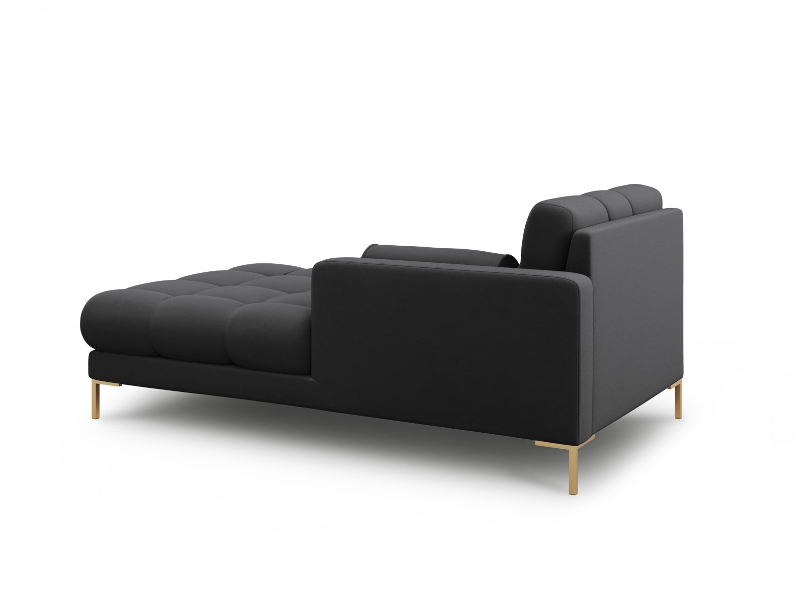 Elegante rechte 1-Sitzer Chaise Longue in stilvollem Dunkelgrau, ideal für kreative Raumgestaltungen im modularen Bali Sofa von Cosmopolitan Design.