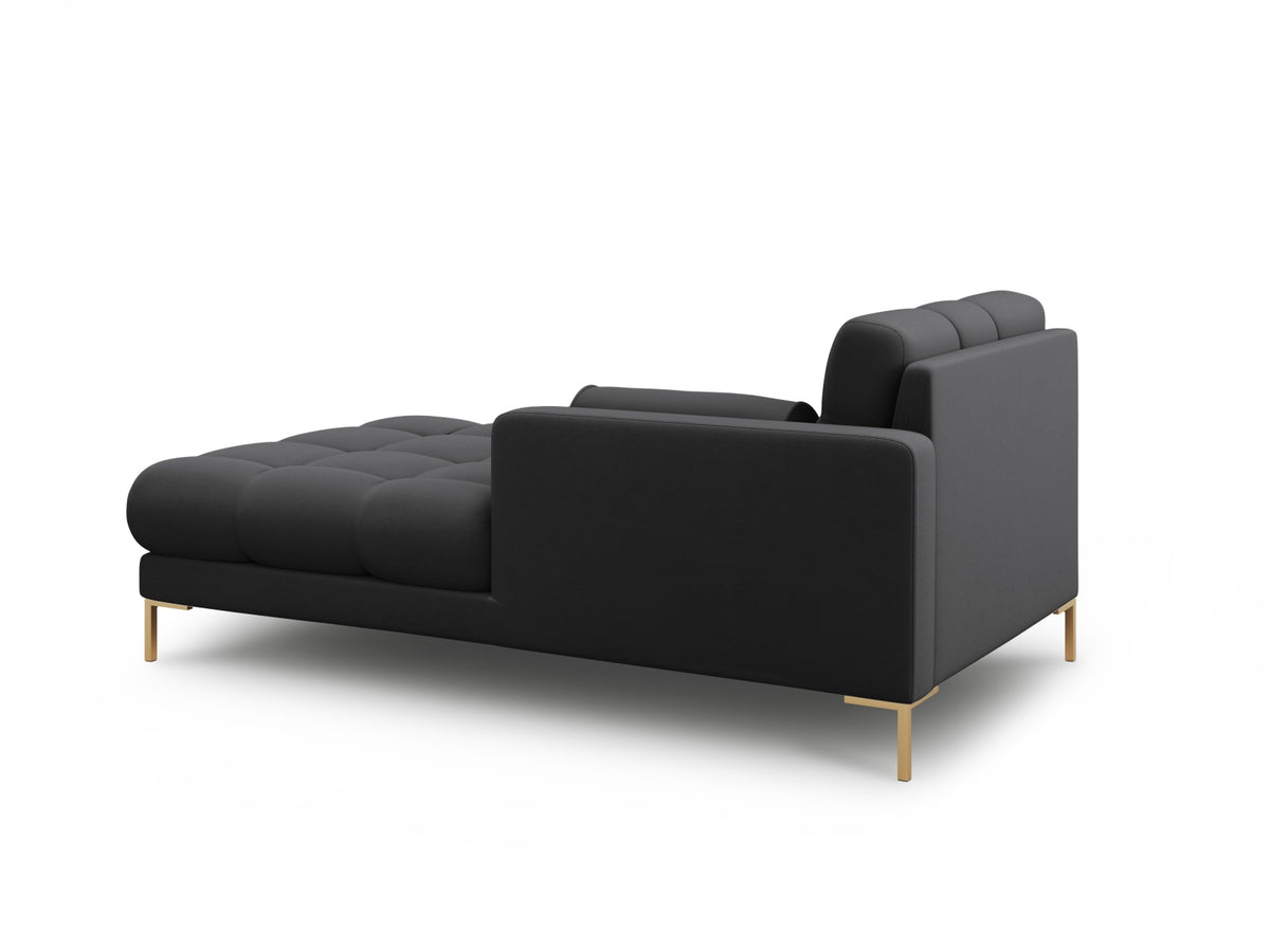Modulares Sofa 1-Sitzer Chaise Longue rechts Bali mit Stoffbezug und Metallbeinen