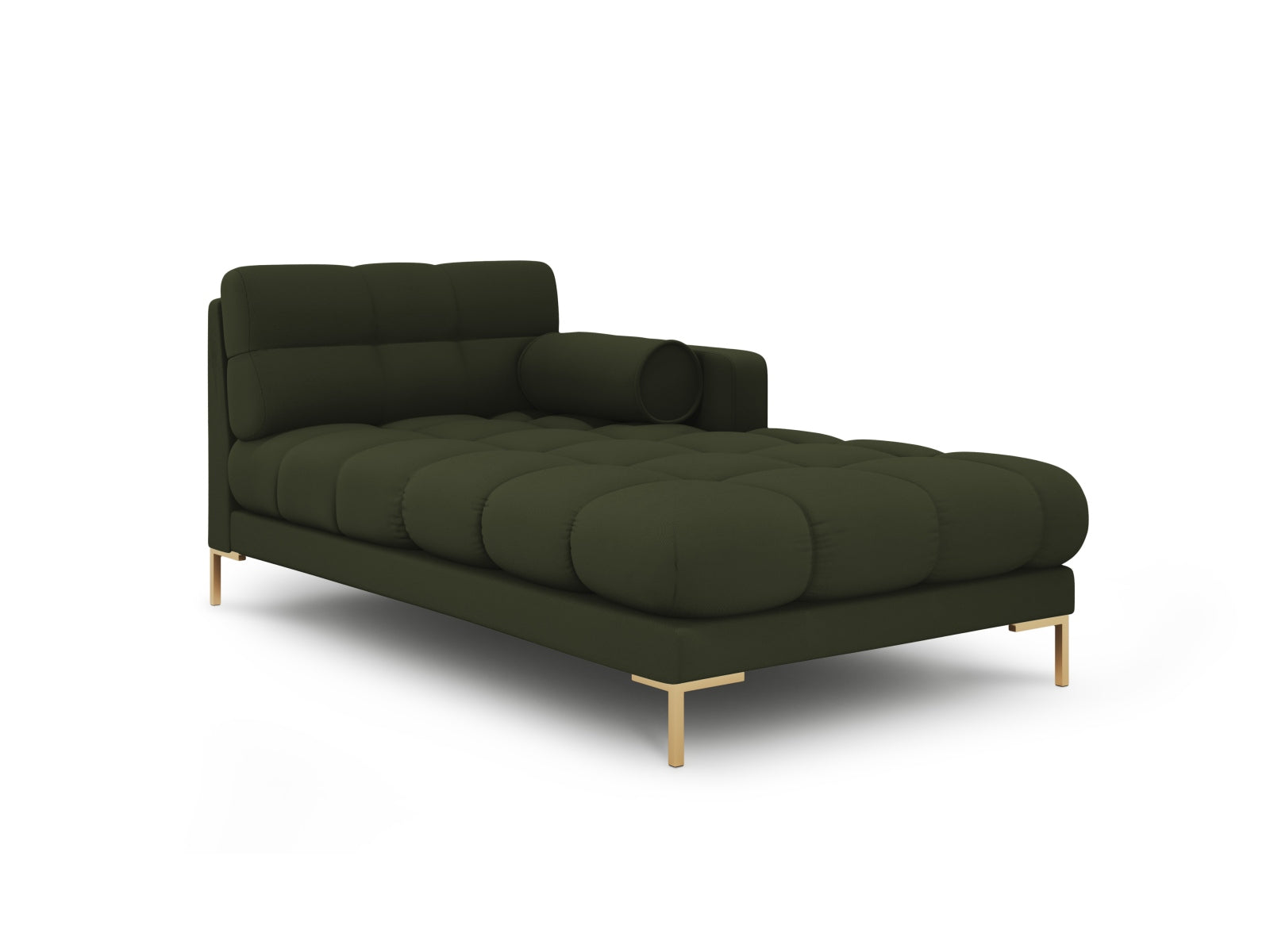 Moderne rechte Chaise Longue Bali in stilvollem Grünton, perfekt für individuelle Wohnkonzepte und gemütliche Entspannung. Teil der modularen Sofaserie.