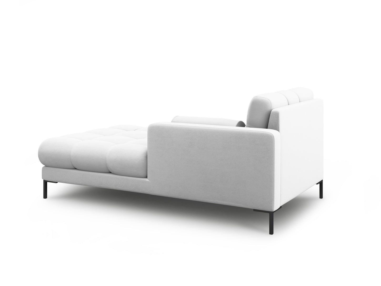 Elegante 1-Sitzer Chaise Longue rechts in hellem Grau, ideal für stilvolle Wohnräume, Teil des modularen Sofas von Cosmopolitan Design.