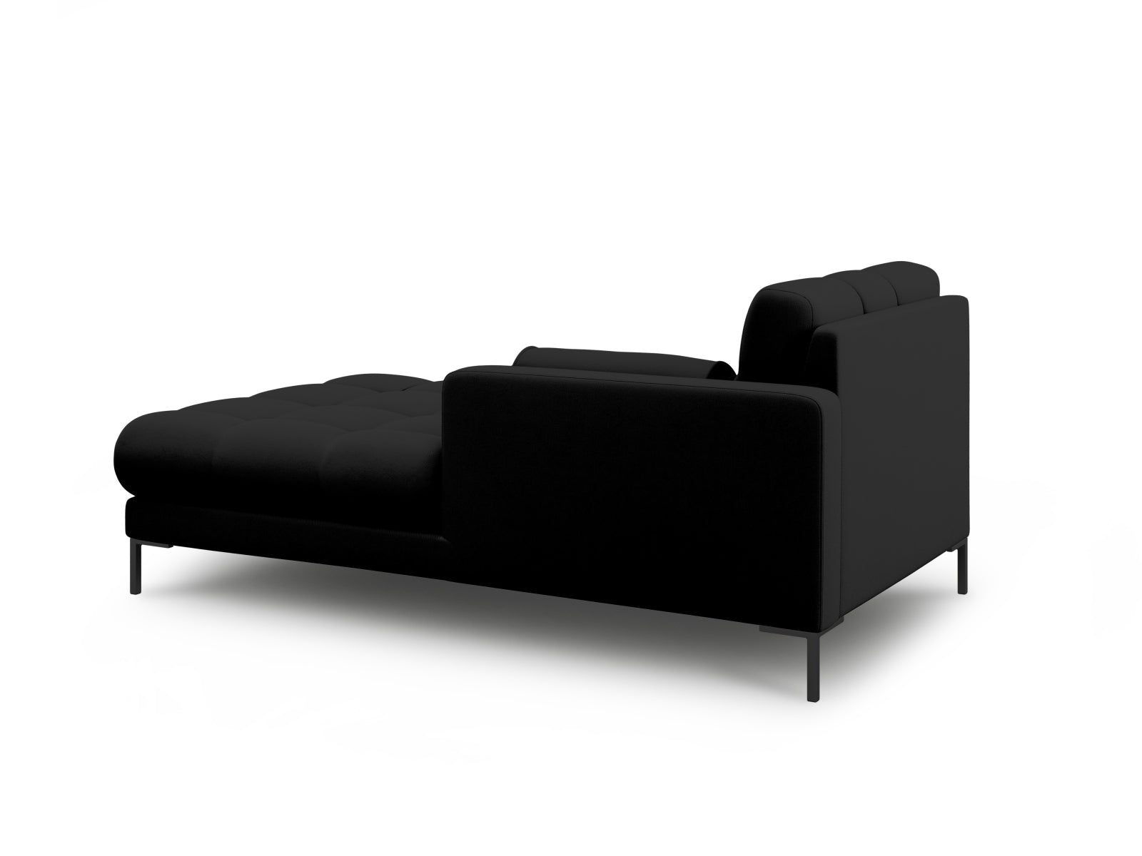 Elegante 1-Sitzer Chaise Longue rechts Bali in stilvollem Schwarz und Neve, ideal für moderne Wohnräume und vielseitige Sofa-Kombinationen.