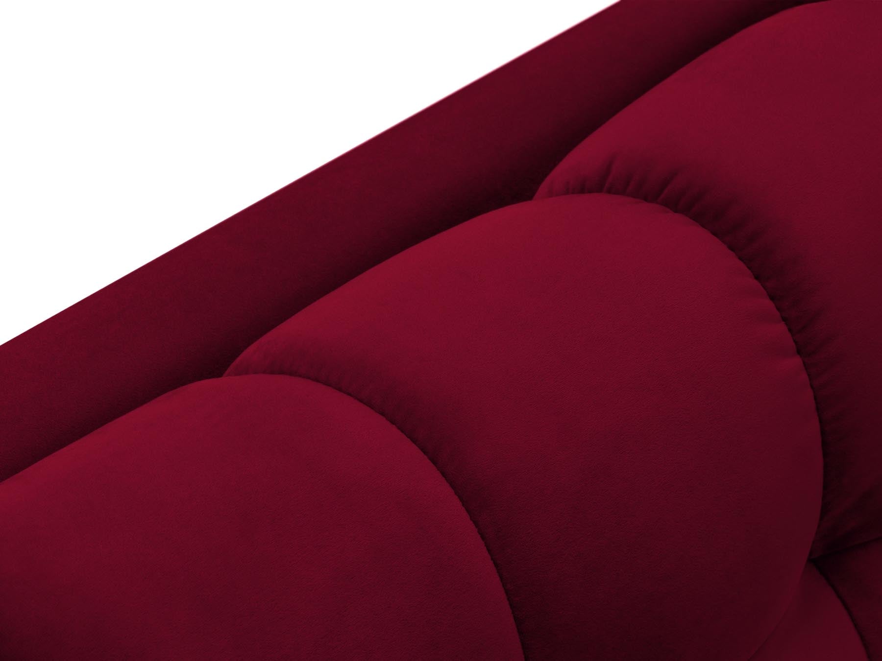 Moderne rechte Chaise Longue Bali, perfekt für stilvolle Wohnräume, gefertigt aus strapazierfähigem Red-Bluvel für höchsten Komfort.
