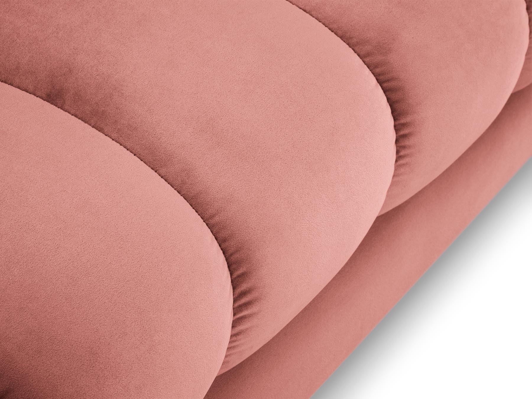 Moderne 1-Sitzer Chaise Longue rechts Bali in lebhaftem Pink-Bluvel, ideal für kreative Wohnräume und geschmackvolle Einrichtung.