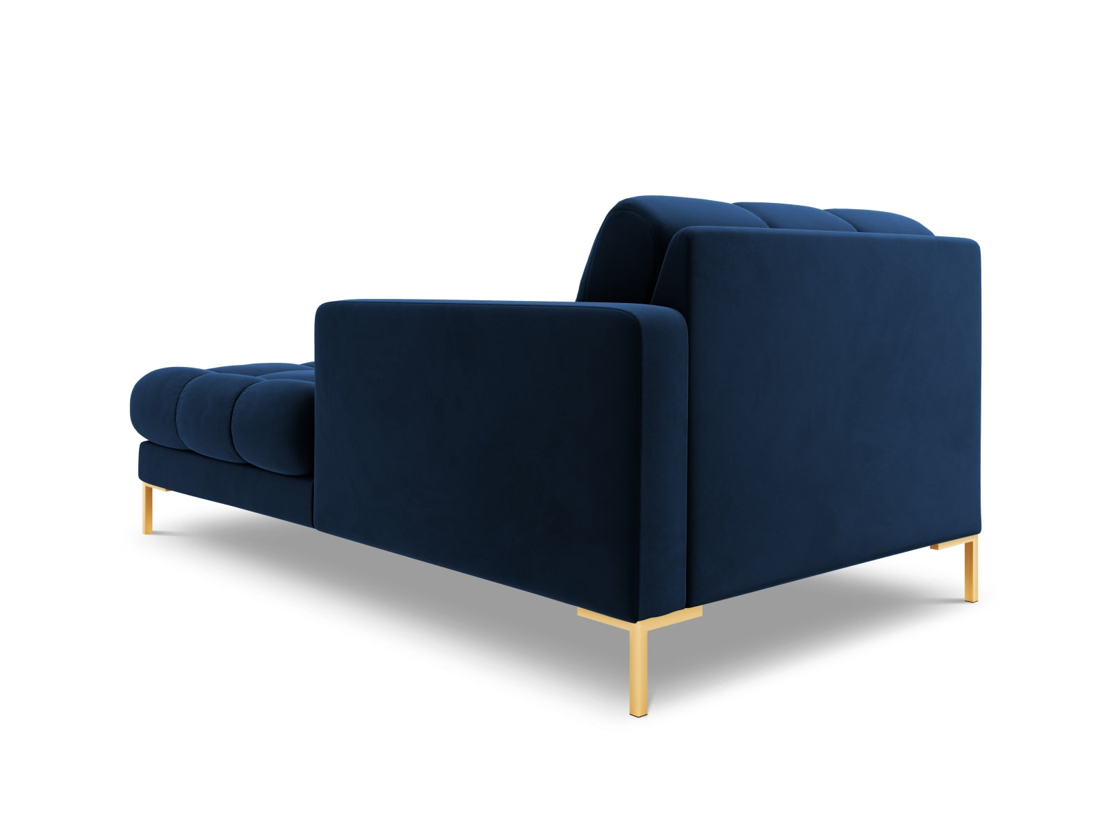 Moderne rechte 1-Sitzer Chaise Longue Bali in Royal Blue-Bluvel, perfekt für gemütliche Leseecken und stilvolle Einrichtung.