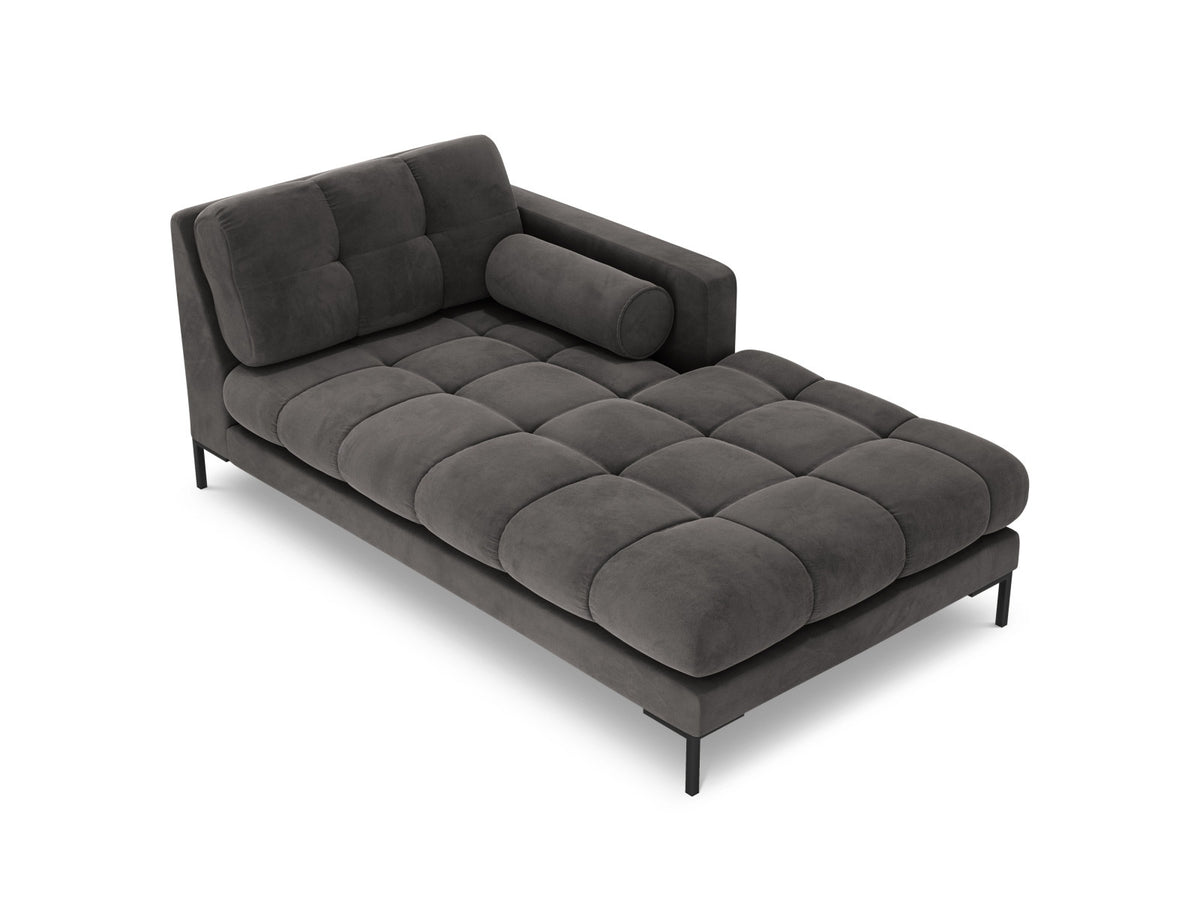Modulares Sofa 1-Sitzer Chaise Longue rechts Bali mit Stoffbezug und Metallbeinen