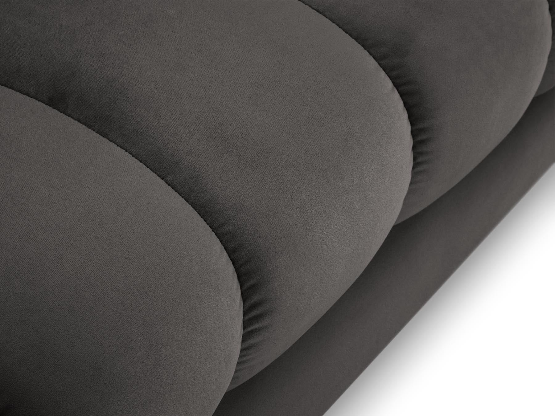 Moderne 1-Sitzer Chaise Longue rechts Bali in edlem Dunkelgrau, perfekt für gemütliche Ecken und stilvolle Einrichtung.