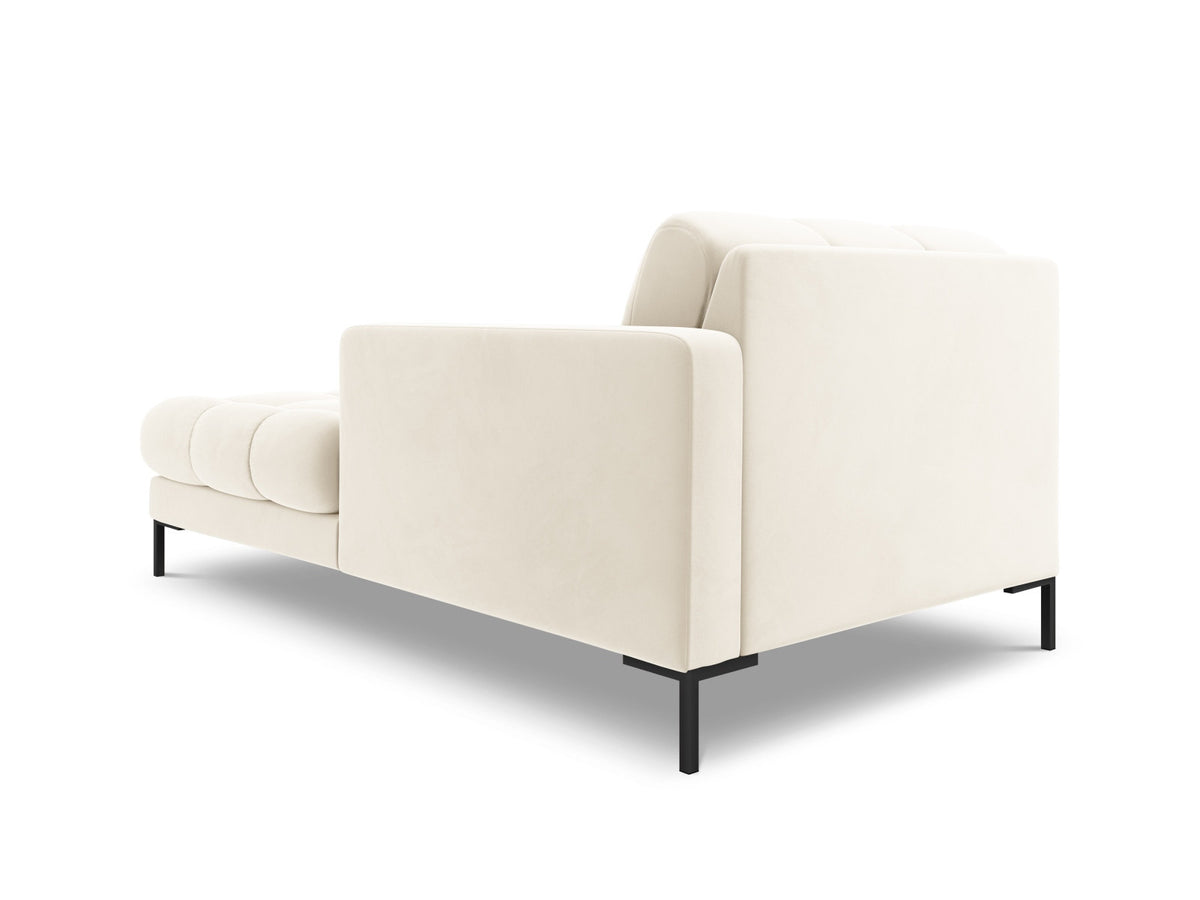 Modulares Sofa 1-Sitzer Chaise Longue rechts Bali mit Stoffbezug und Metallbeinen