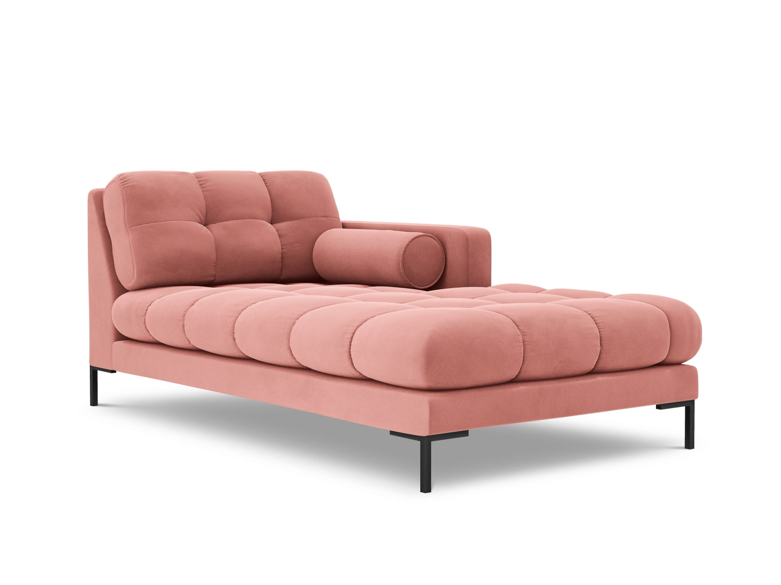1-Sitzer Chaise Longue rechts Bali in Pink-Bluvel präsentiert im Onlineshop von KAQTU Design AG. Modulares Sofa ist von Cosmopolitan Design