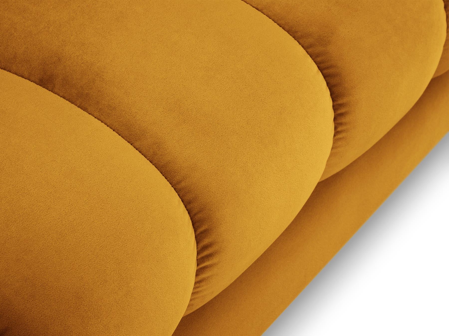 Elegante 1-Sitzer Chaise Longue rechts Bali in leuchtendem Gelb, perfekt für moderne Wohnkonzepte und individuelle Raumgestaltungen.