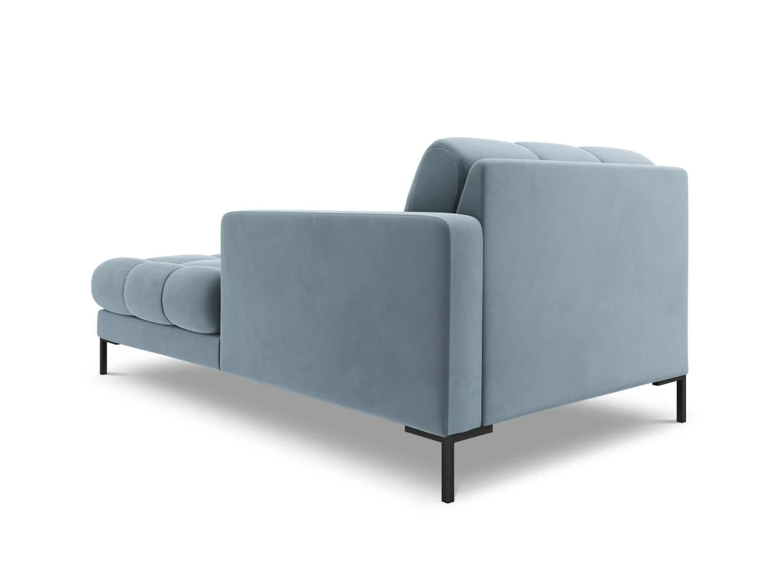 Elegante 1-Sitzer Chaise Longue rechts Bali in sanftem Hellblau, ideal für stilvolle Wohnkonzepte und flexible Sitzarrangements.