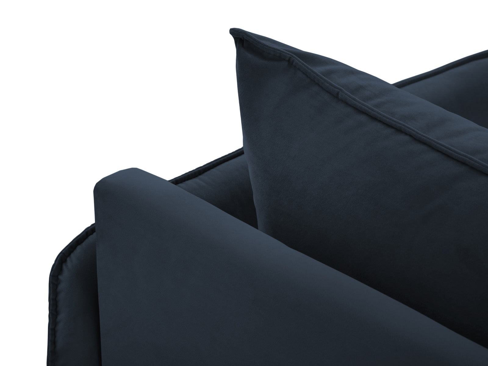 Vienna Velour Sofa Chaise Lounge rechts 1 Sitz 110cm in Dark Blue/Schwarz-Bluvel präsentiert im Onlineshop von KAQTU Design AG. L-Sofa rechts ist von Cosmopolitan Design