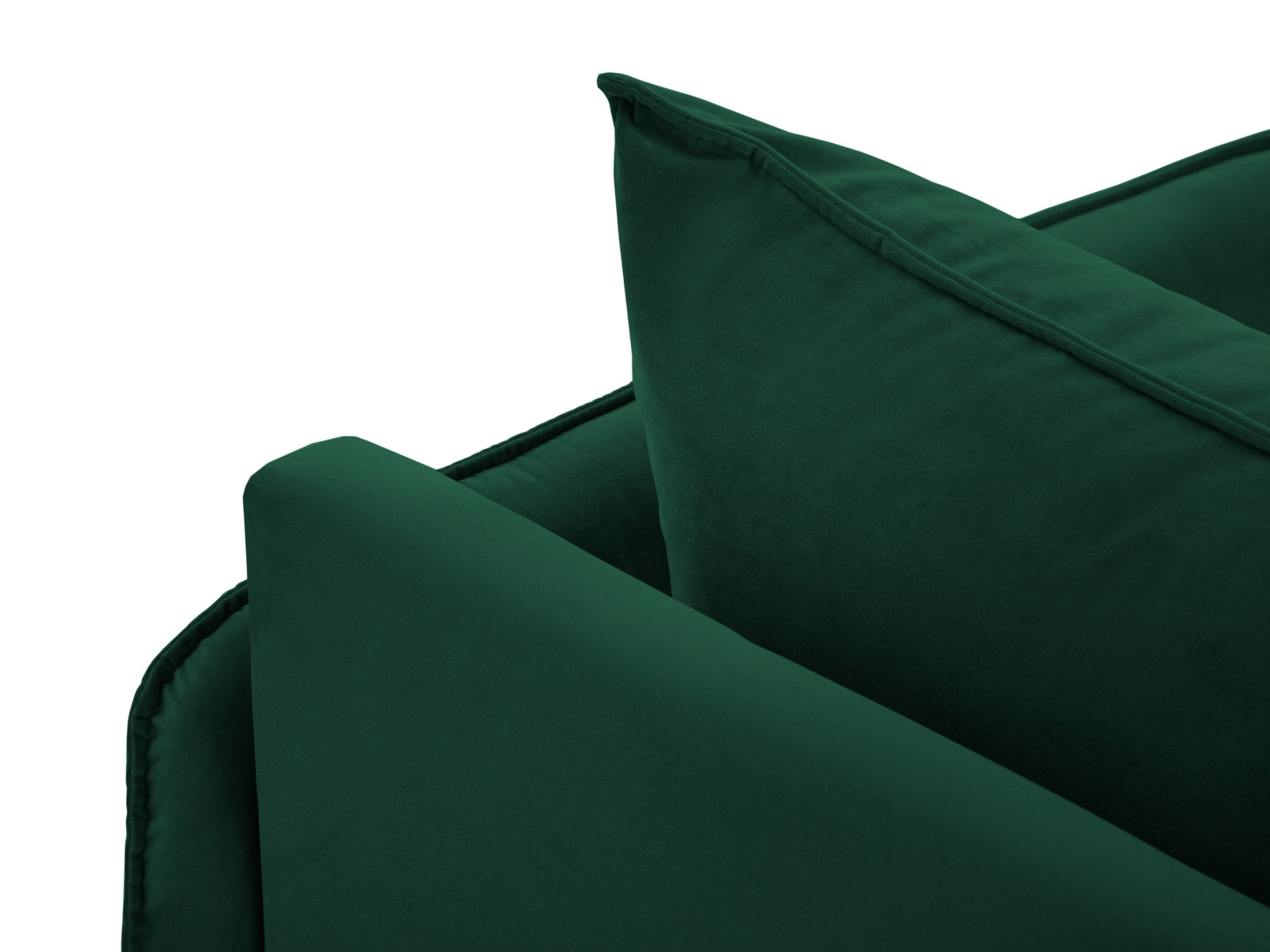 Elegantes Vienna Velour Sofa Chaise Lounge in luxuriösem Flaschengrün, ideal für stilvolle Wohnräume und entspannende Momente.