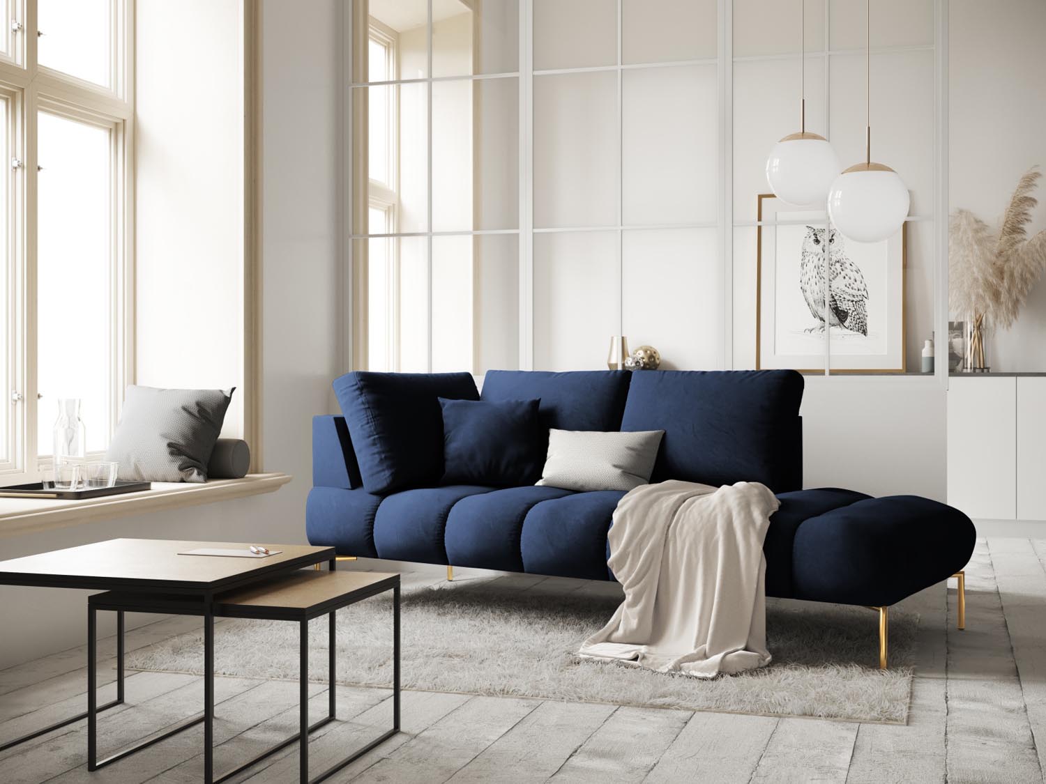 Erleben Sie die stilvolle Hastings Velour Chaise Longue rechts 2 Sitzer von Cosmopolitan Design – ideal für Ihr modernes Wohnambiente und maximalen Komfort.