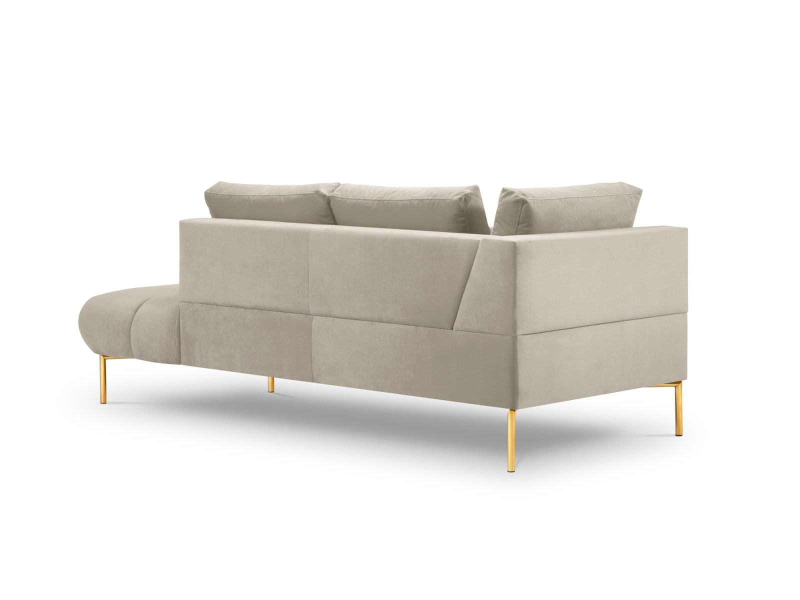 Geniessen Sie stilvollen Komfort mit der Hastings Velour Chaise Longue rechts 2 Sitzer von Cosmopolitan Design – ideal für Ihr modernes Wohnambiente.