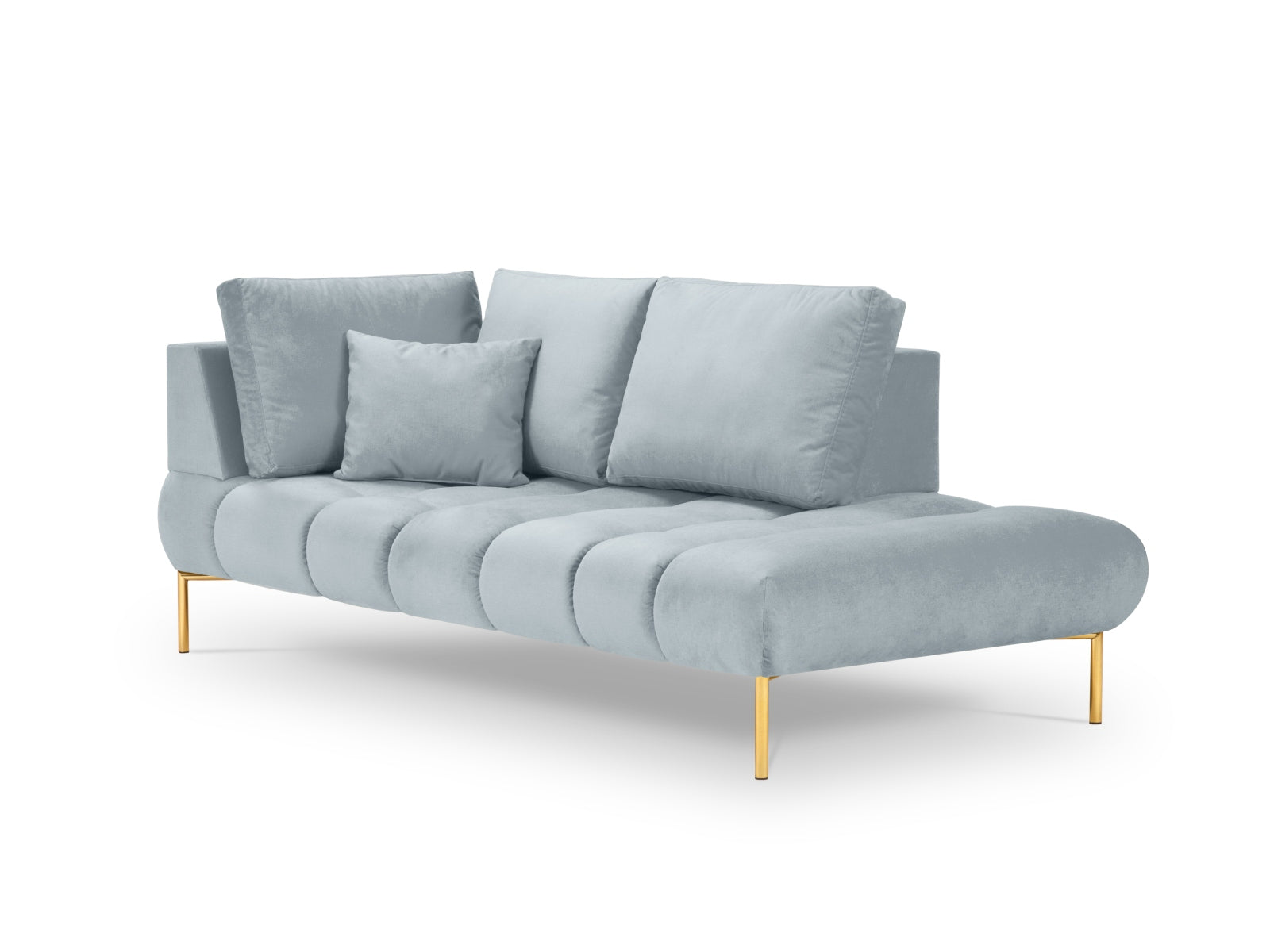 Hastings Velour Chaise Longue rechts 2 Sitzer in Light Blue präsentiert im Onlineshop von KAQTU Design AG. Modulares Sofa ist von Cosmopolitan Design