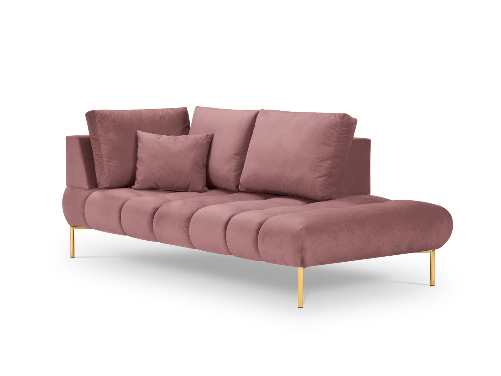 Hastings Velour Chaise Longue rechts 2 Sitzer in Pink präsentiert im Onlineshop von KAQTU Design AG. Modulares Sofa ist von Cosmopolitan Design