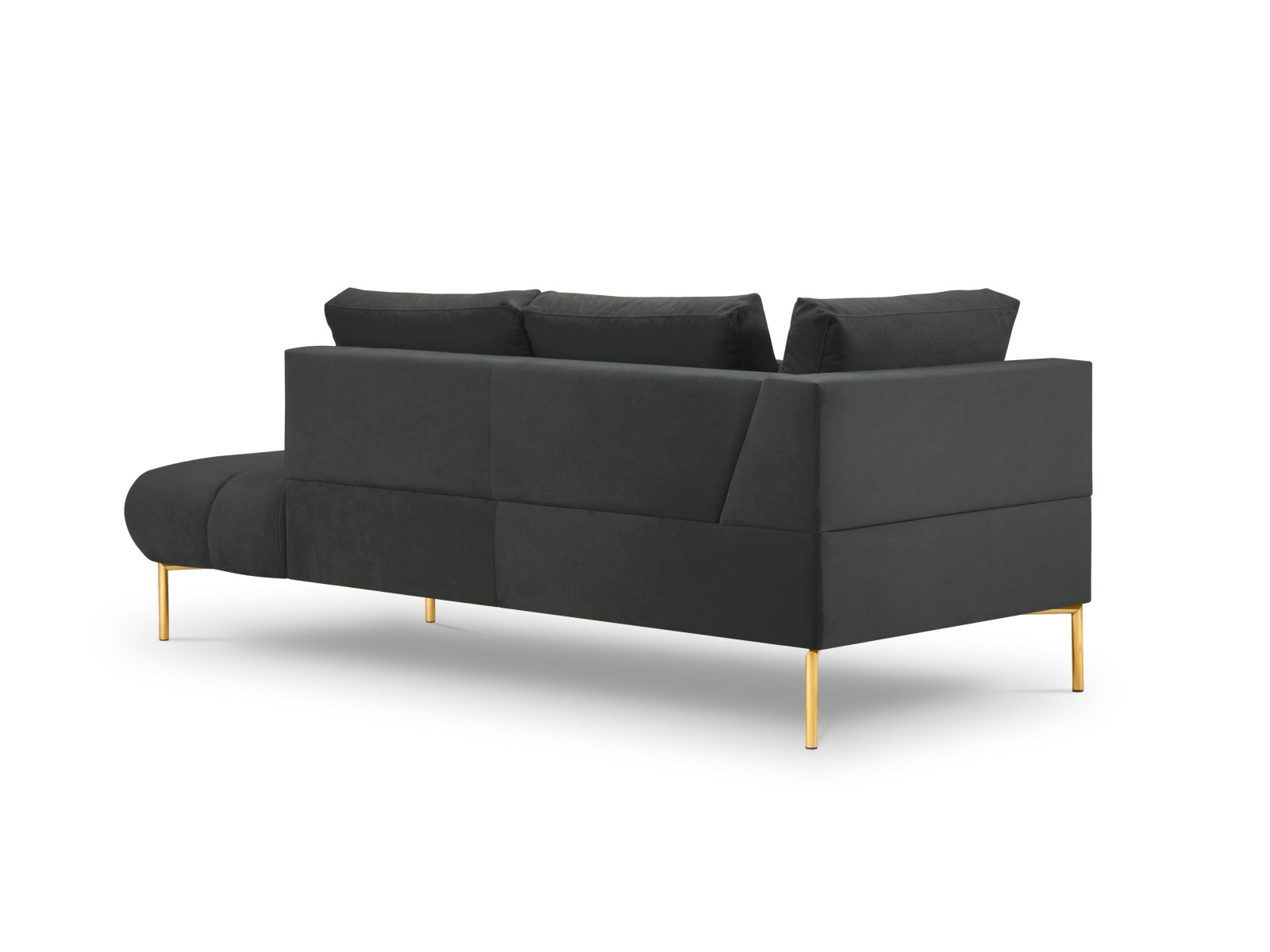 Geniessen Sie stilvollen Komfort mit der Hastings Velour Chaise Longue rechts 2 Sitzer von Cosmopolitan Design – ideal für Ihr modernes Wohnambiente.