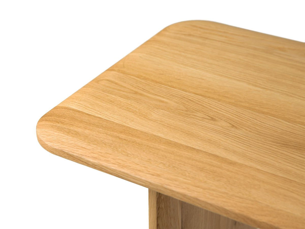 Foto der Toledo Konsole 40cm von Cosmopolitan Design in Natural Oak-Wood mit Eichenbeinen, Masse 120x40x76cm, Serie Toledo.