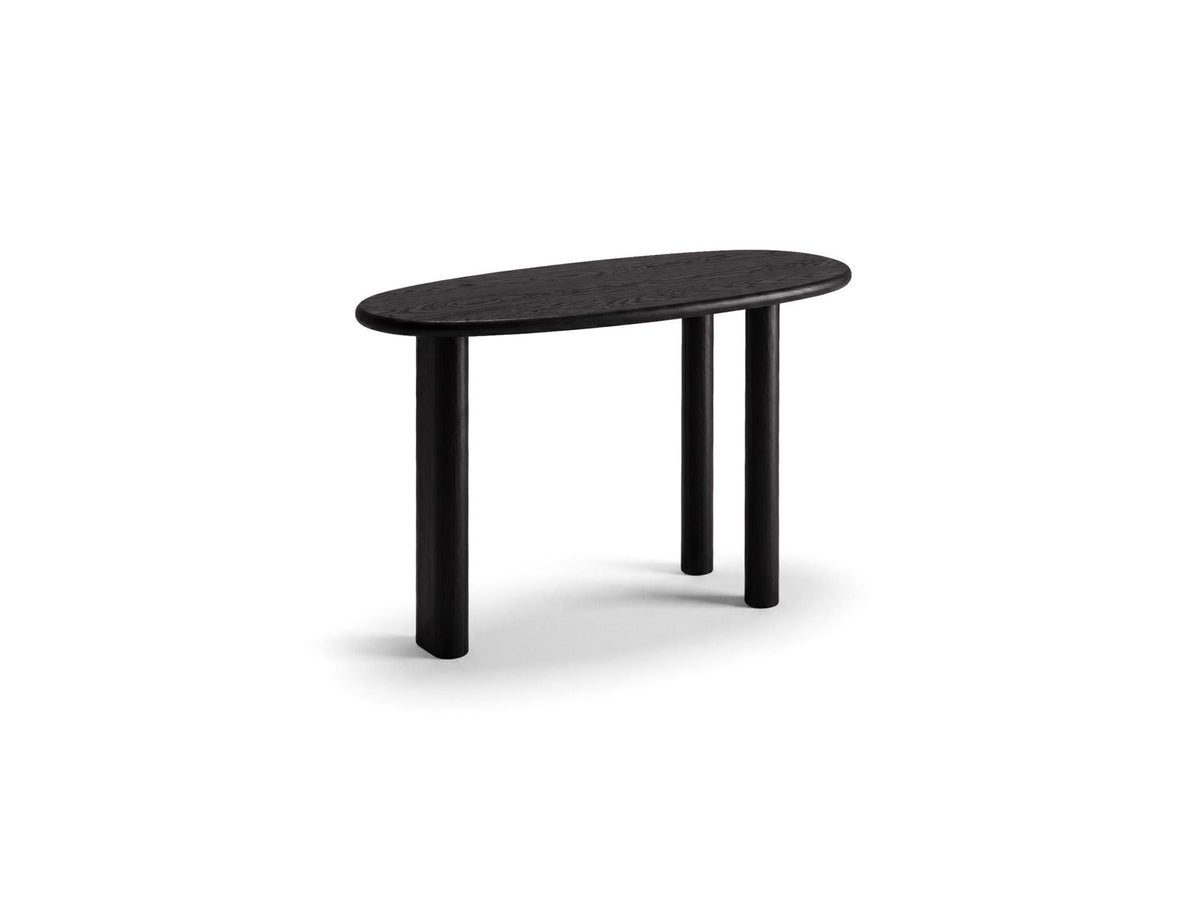 Konsole Sines 50cm von Cosmopolitan Design in Black Oak-Wood, Hartholzgestell mit Eichenfurnier, gebürstete Oberfläche, Holzbeine.