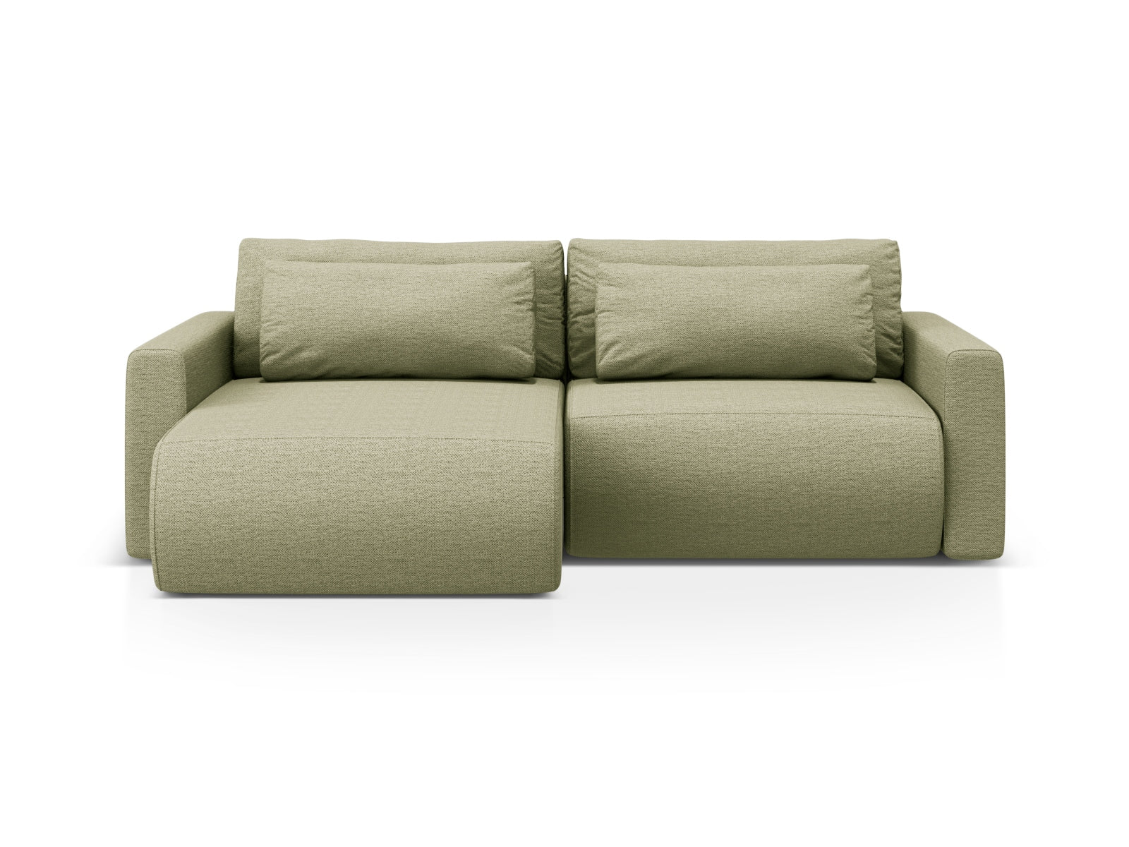 Belfast Ecksofa mit Schlaffunktion und Stauraum 3 Sitzer in Olive präsentiert im Onlineshop von KAQTU Design AG. Ecksofa ist von Cosmopolitan Design