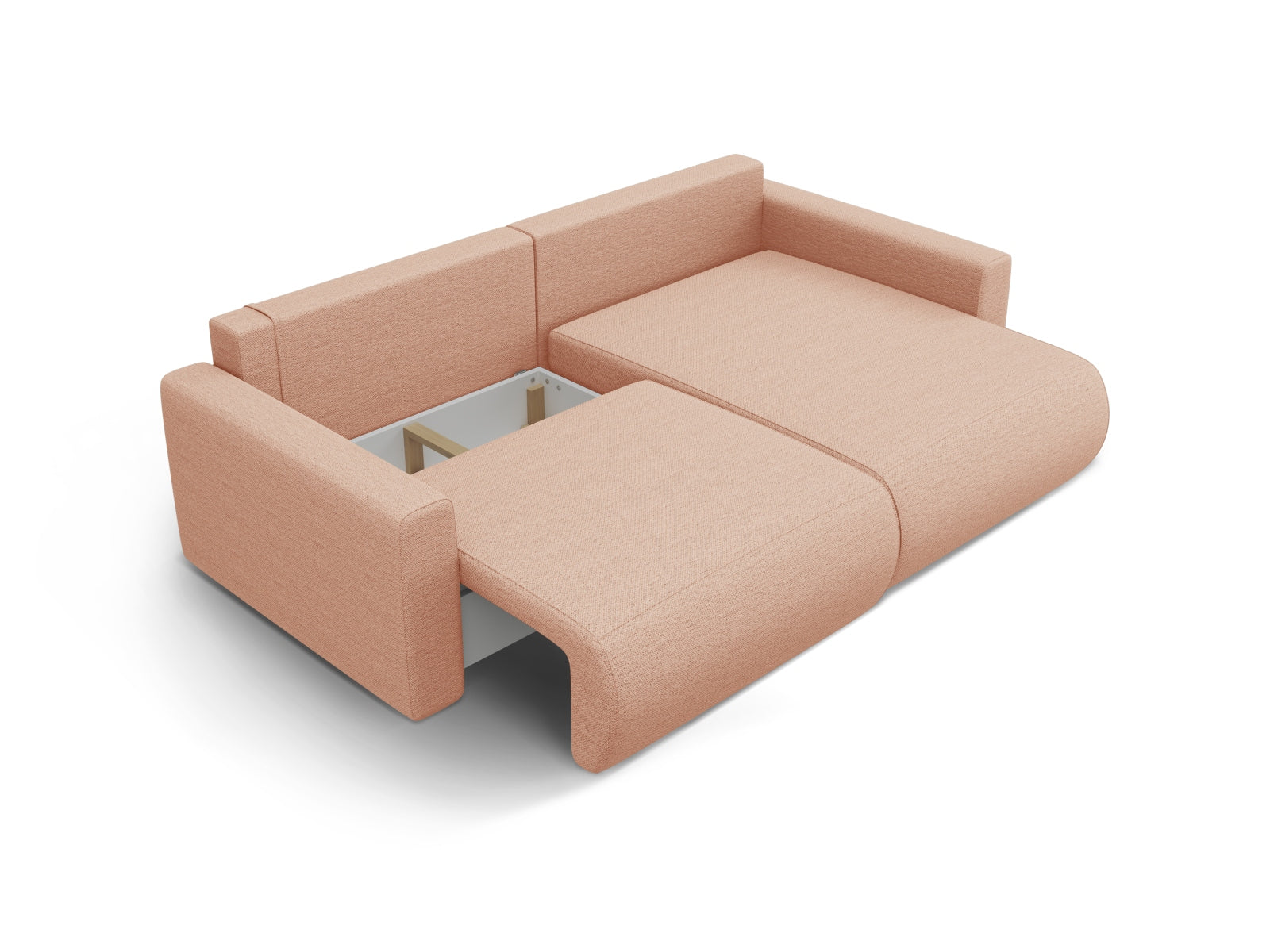 Modernes Ecksofa Belfast in zartem Peach-Heritage, 3-Sitzer mit cleverer Schlaffunktion und zusätzlichem Stauraum für Ihr Zuhause.