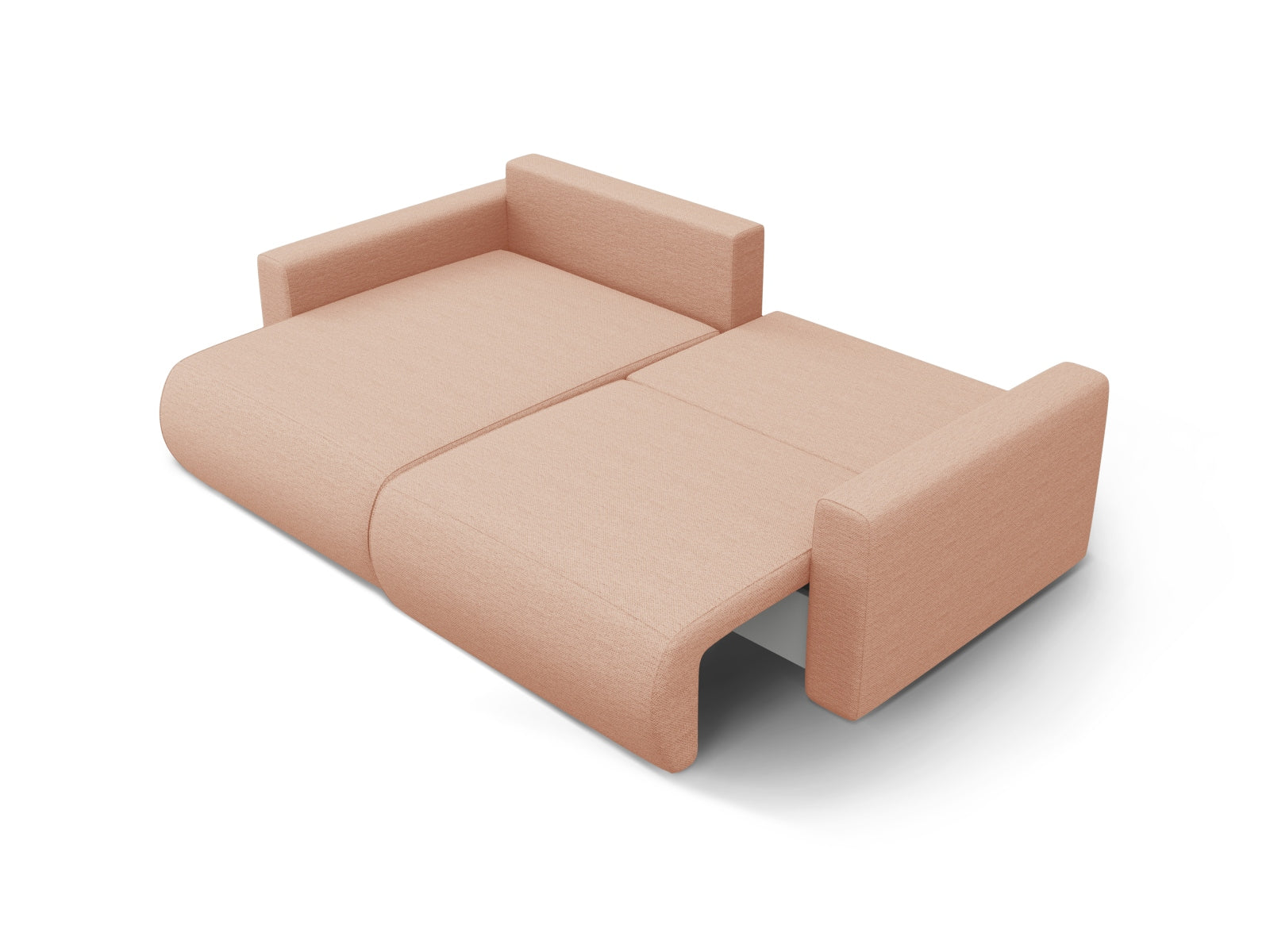 Elegantes L-Sofa Belfast in sanftem Peach-Heritage, 3-Sitzer mit praktischer Schlaffunktion und integriertem Stauraum für stilvolle Wohnräume.