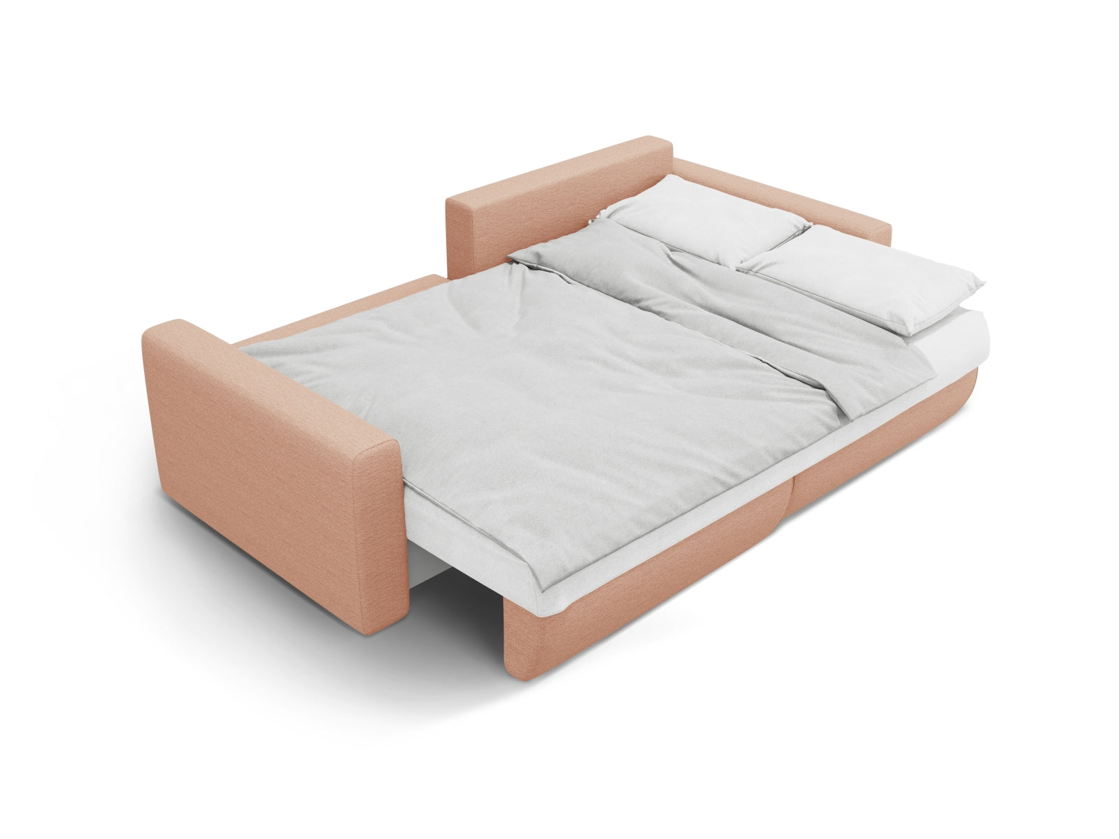 Modernes Ecksofa Belfast in zartem Peach-Heritage, 3-Sitzer mit cleverer Schlaffunktion und Stauraum für vielseitige Nutzung.