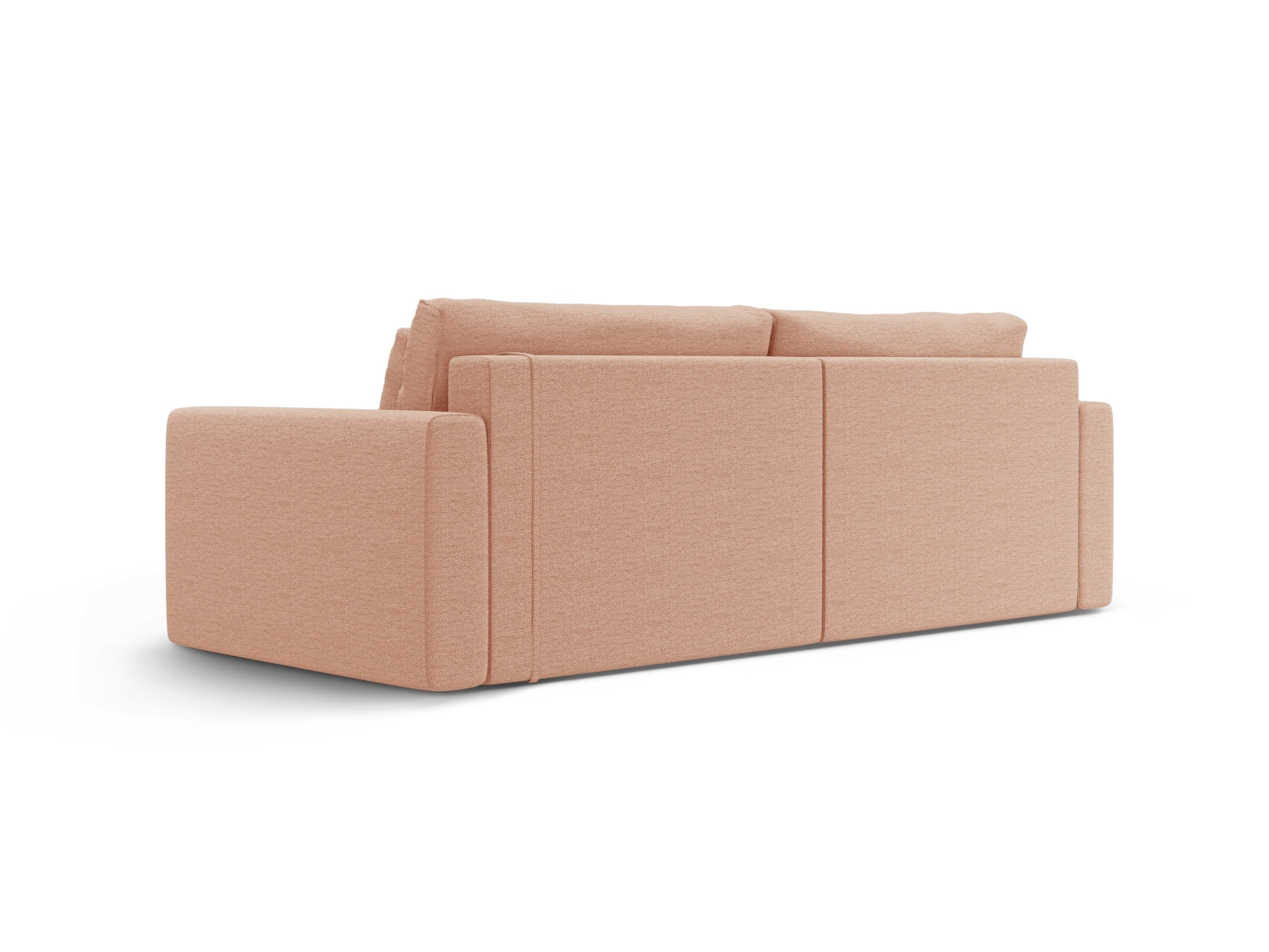 Elegantes L-Sofa Belfast in sanftem Peach-Heritage, 3-Sitzer mit praktischer Schlaffunktion und integriertem Stauraum für optimalen Komfort.
