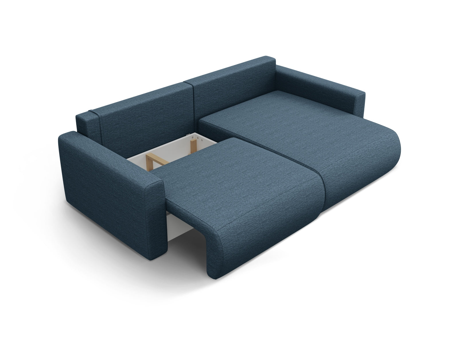 Stylisches Belfast Ecksofa in Blue-Heritage, 3-Sitzer mit cleverer Schlaffunktion und praktischem Stauraum für zusätzlichen Komfort.