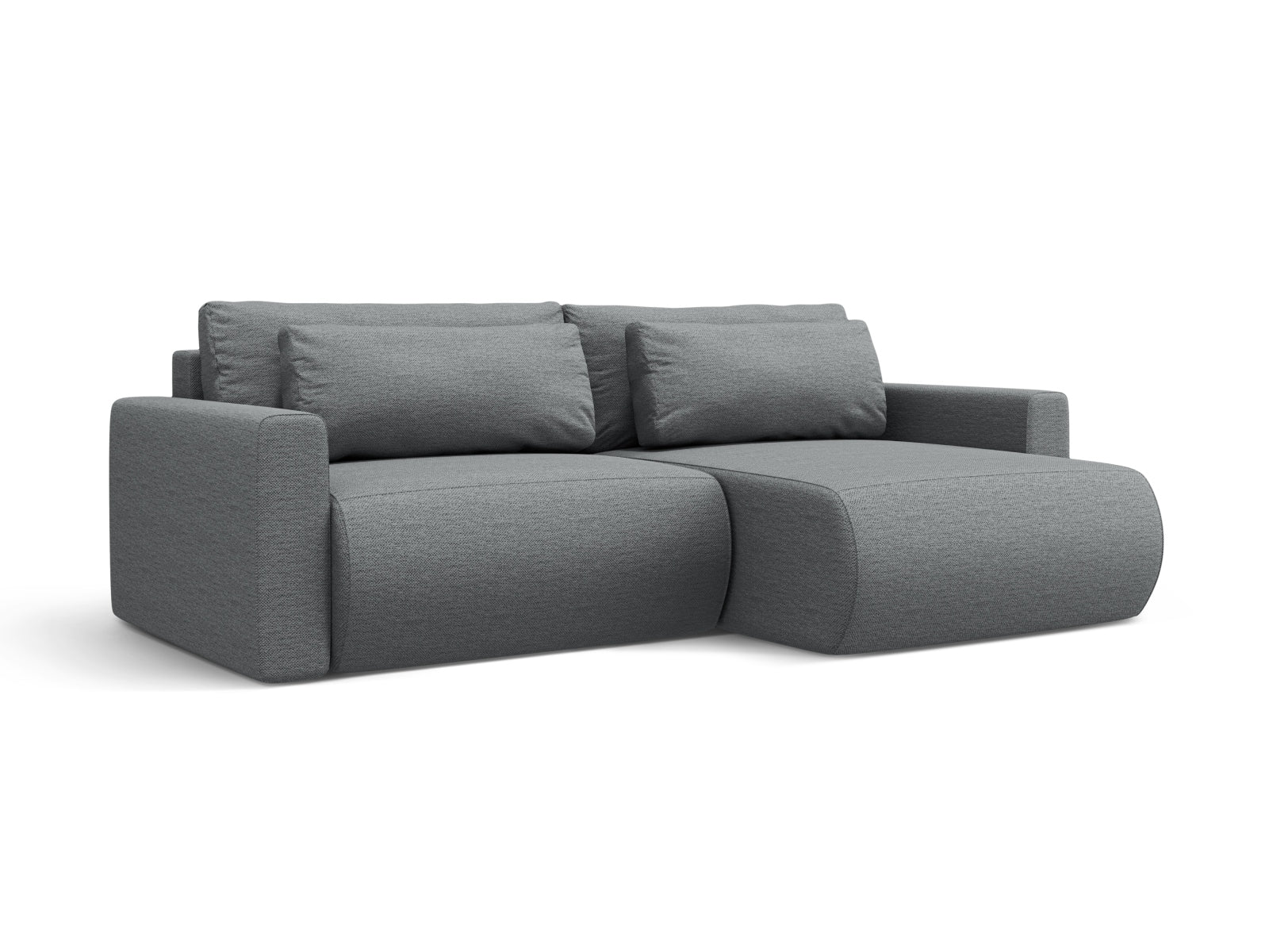 Modernes Belfast Ecksofa in Grau mit Schlaffunktion und Stauraum, ideal für stilvolle Wohnräume. Linksseitiges L-Sofa von Cosmopolitan Design.
