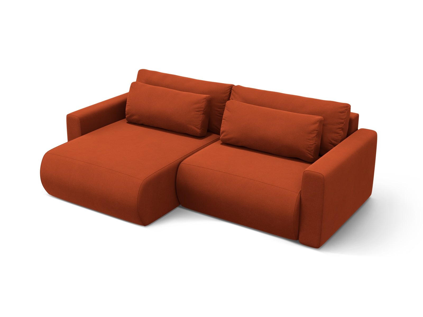 Elegantes Belfast Ecksofa in Auburn-Magic Velvet, 3-Sitzer mit cleverer Schlaffunktion und Stauraum für zusätzlichen Komfort.