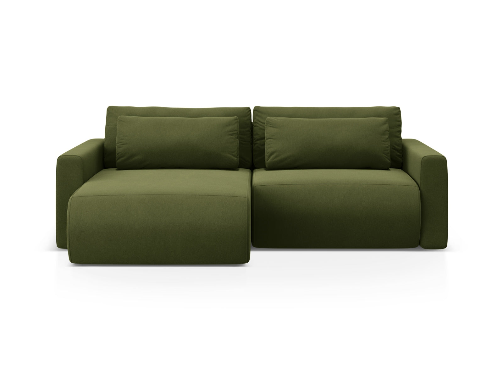 Belfast Ecksofa mit Schlaffunktion und Stauraum 3 Sitzer in Army Green präsentiert im Onlineshop von KAQTU Design AG. Ecksofa ist von Cosmopolitan Design