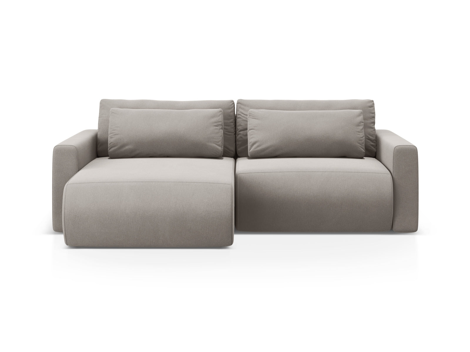 Belfast Ecksofa mit Schlaffunktion und Stauraum 3 Sitzer in Warm grey präsentiert im Onlineshop von KAQTU Design AG. Ecksofa ist von Cosmopolitan Design