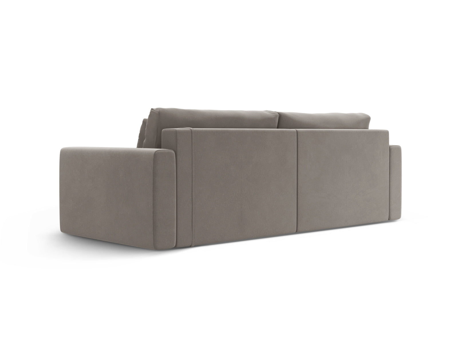 Modernes L-Sofa Belfast in Warm Grey, 3-Sitzer mit cleverer Schlaffunktion und Stauraum, ideal für stilvolle Wohnräume.