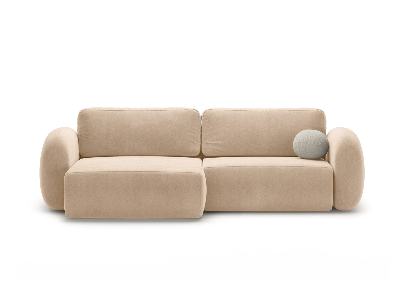 Tonale Ecksofa mit Schlaffunktion und Stauraum 4 Sitzer in Almond Beige-Magic Velvet präsentiert im Onlineshop von KAQTU Design AG. L-Sofa links ist von Cosmopolitan Design