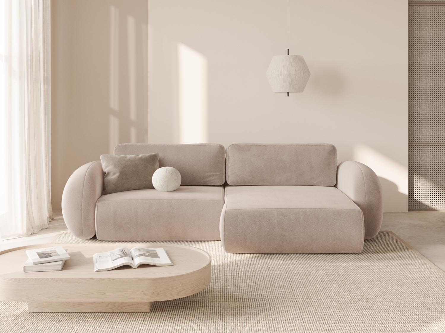Entdecken Sie das elegante Tonale Ecksofa von Cosmopolitan Design – ein 4-Sitzer mit praktischer Schlaffunktion und grosszügigem Stauraum für Ihr modernes Zuhause.