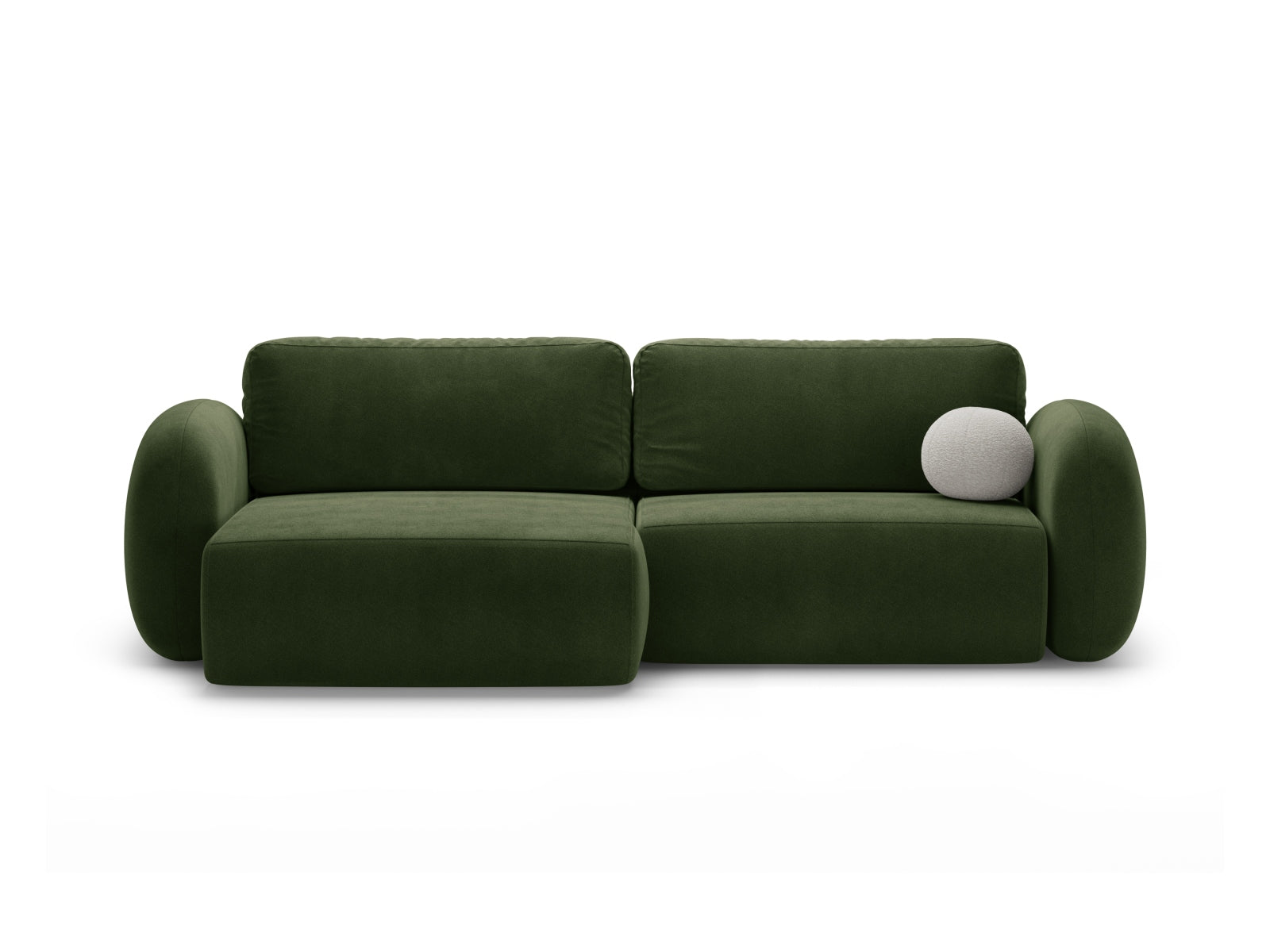 Tonale Ecksofa mit Schlaffunktion und Stauraum 4 Sitzer in Army Green-Magic Velvet präsentiert im Onlineshop von KAQTU Design AG. L-Sofa links ist von Cosmopolitan Design