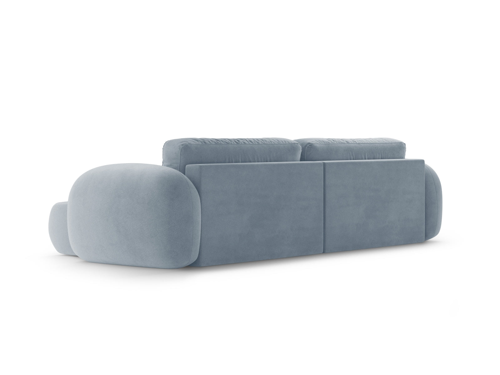 Modernes Tonale L-Sofa in Blue Grey, 4-Sitzer mit integrierter Schlaffunktion und Stauraum, ideal für stilvolle Wohnräume.