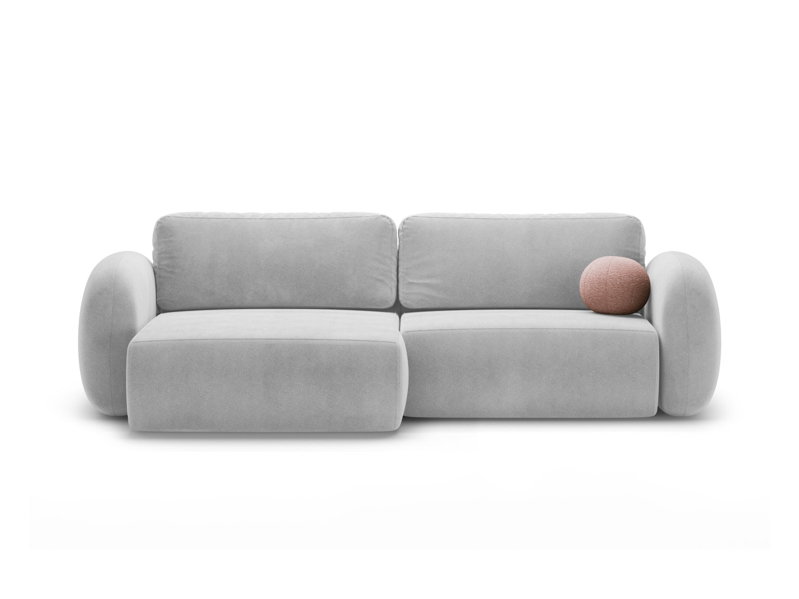 Tonale Ecksofa mit Schlaffunktion und Stauraum 4 Sitzer in Grey-Magic Velvet präsentiert im Onlineshop von KAQTU Design AG. L-Sofa links ist von Cosmopolitan Design