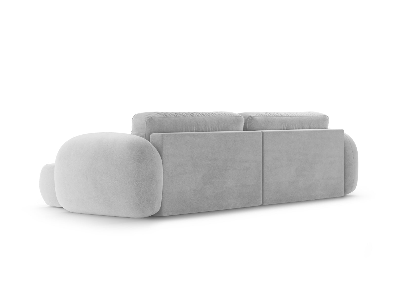 Modernes Tonale Ecksofa in Grey-Magic Velvet, 4-Sitzer mit praktischer Schlaffunktion und integriertem Stauraum für optimalen Komfort.