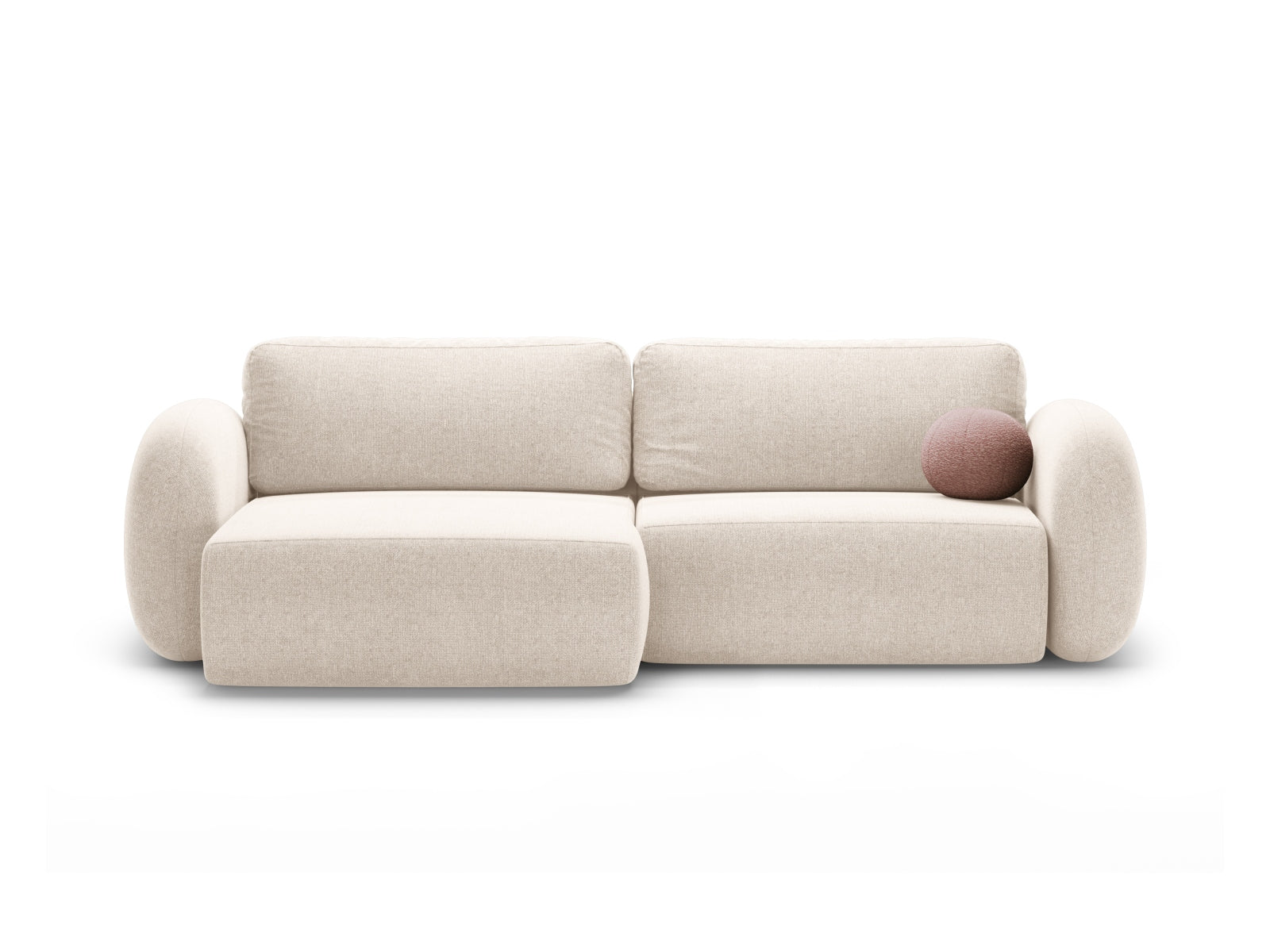 Tonale Ecksofa mit Schlaffunktion und Stauraum 4 Sitzer in Light Beige-Eden präsentiert im Onlineshop von KAQTU Design AG. L-Sofa links ist von Cosmopolitan Design