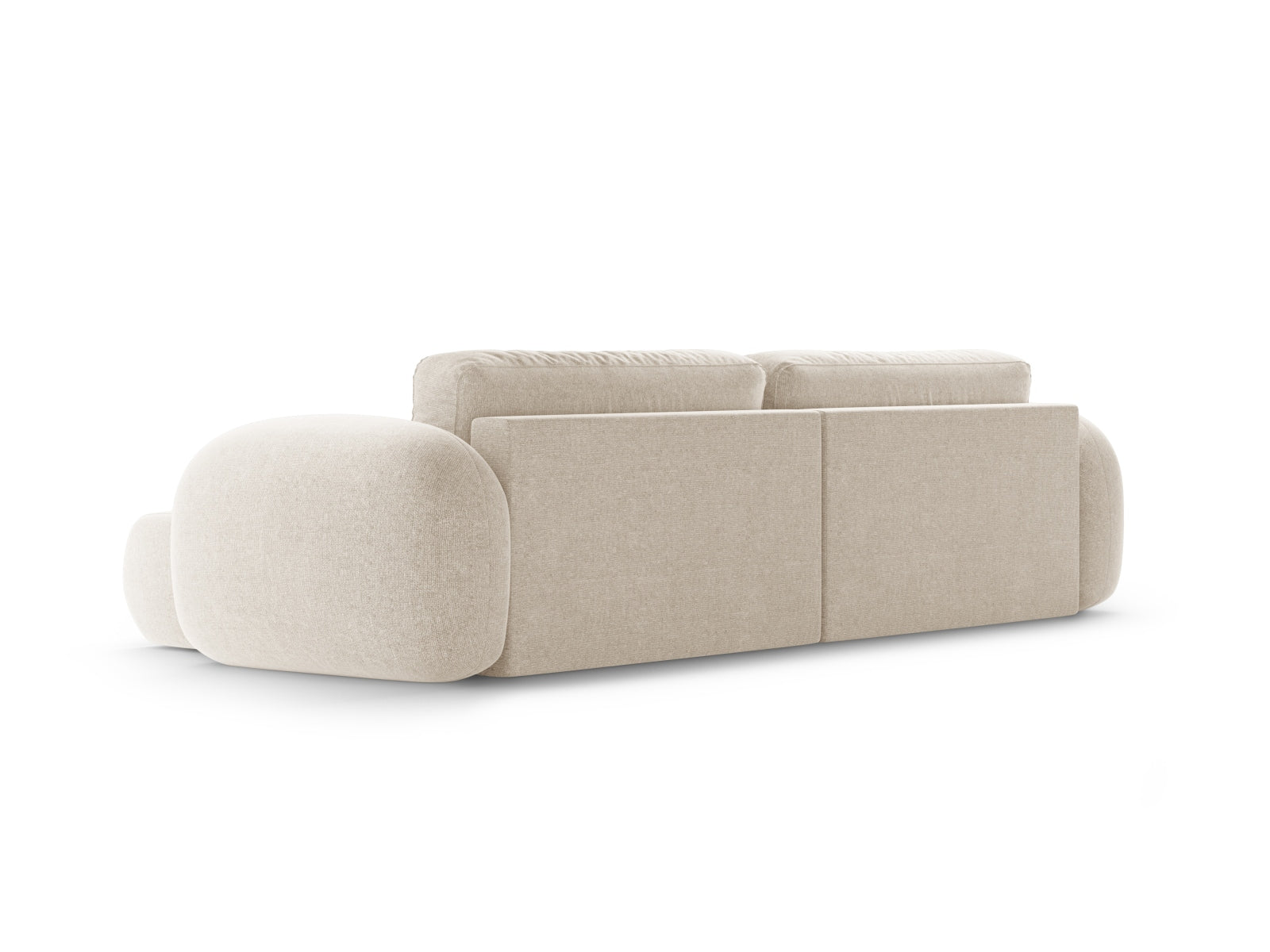 Modernes Tonale Ecksofa in sanftem Beige, 4-Sitzer mit praktischer Schlaffunktion und integriertem Stauraum, perfekt für gemütliche Wohnzimmer.