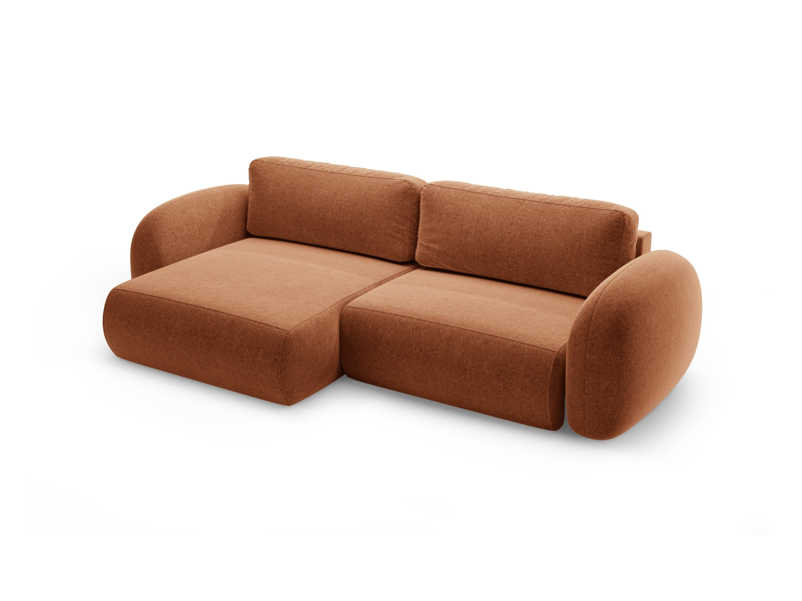 Elegantes Tonale L-Sofa in Brick-Eden, 4-Sitzer mit praktischer Schlaffunktion und Stauraum, perfekt für moderne Wohnkonzepte.